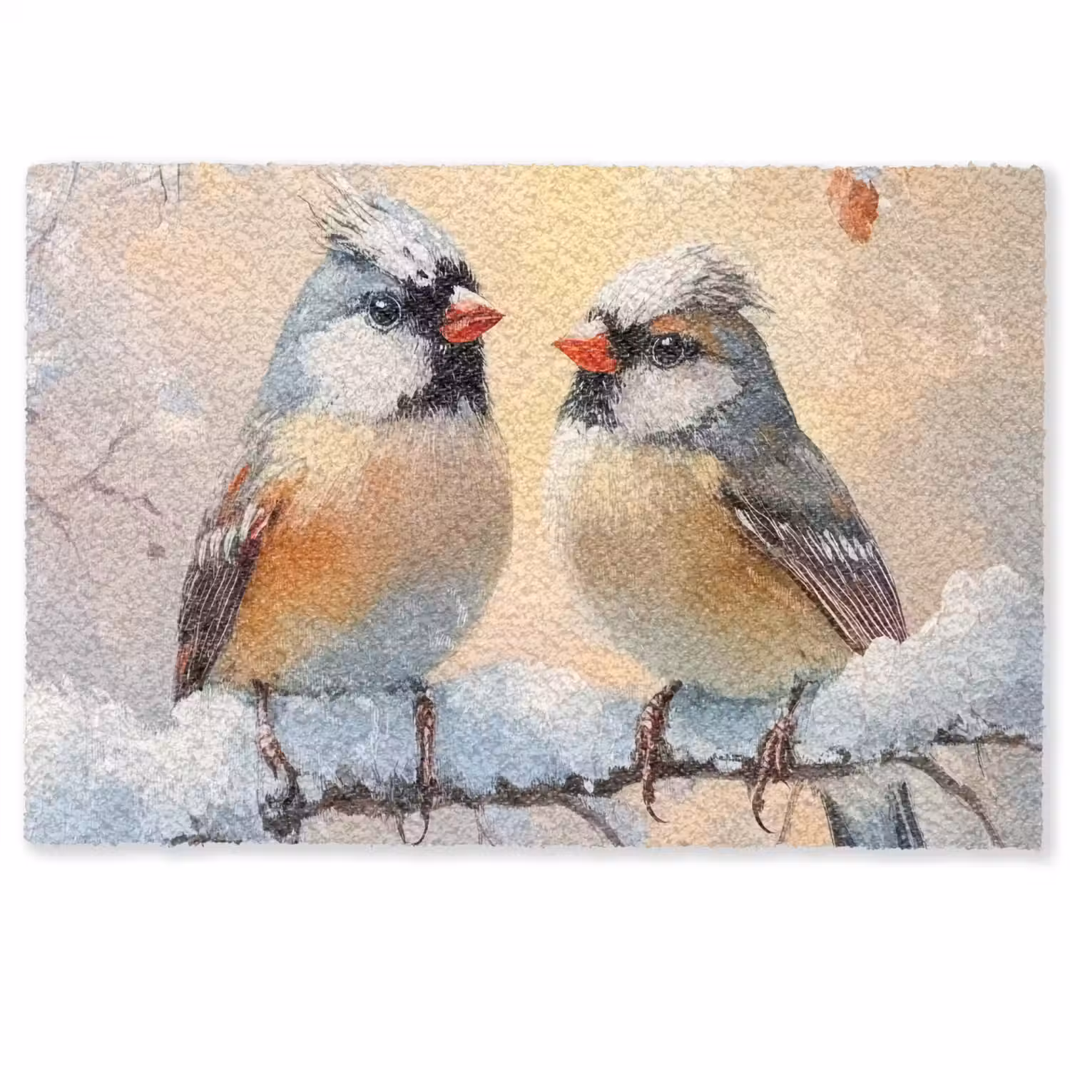 Vogels - Tak - Winter - Sneeuw Deurmat klein -zkaufland3d