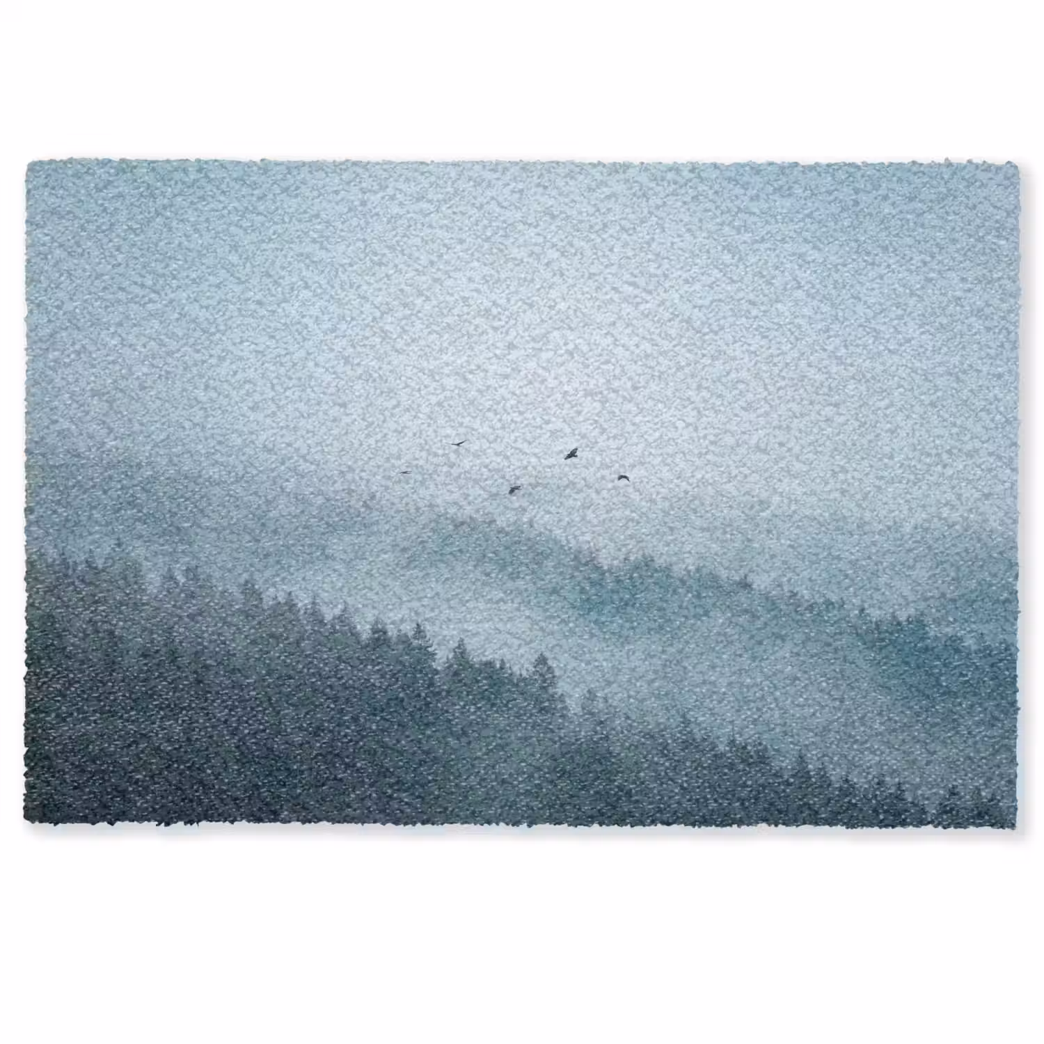 Bos - Mist - Vogels - Natuur - Groen Deurmat klein -zkaufland3d