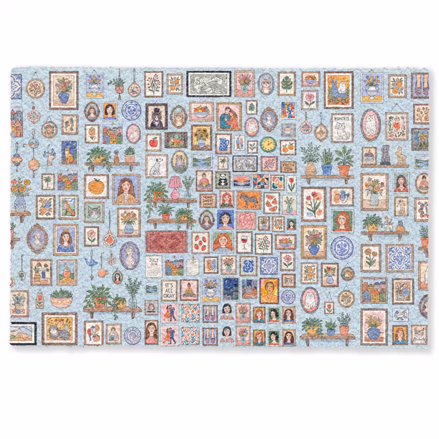 Wanddecoratie - Collectie - Huis - Illustratief - Kleurrijk Deurmat klein -zkaufland3d