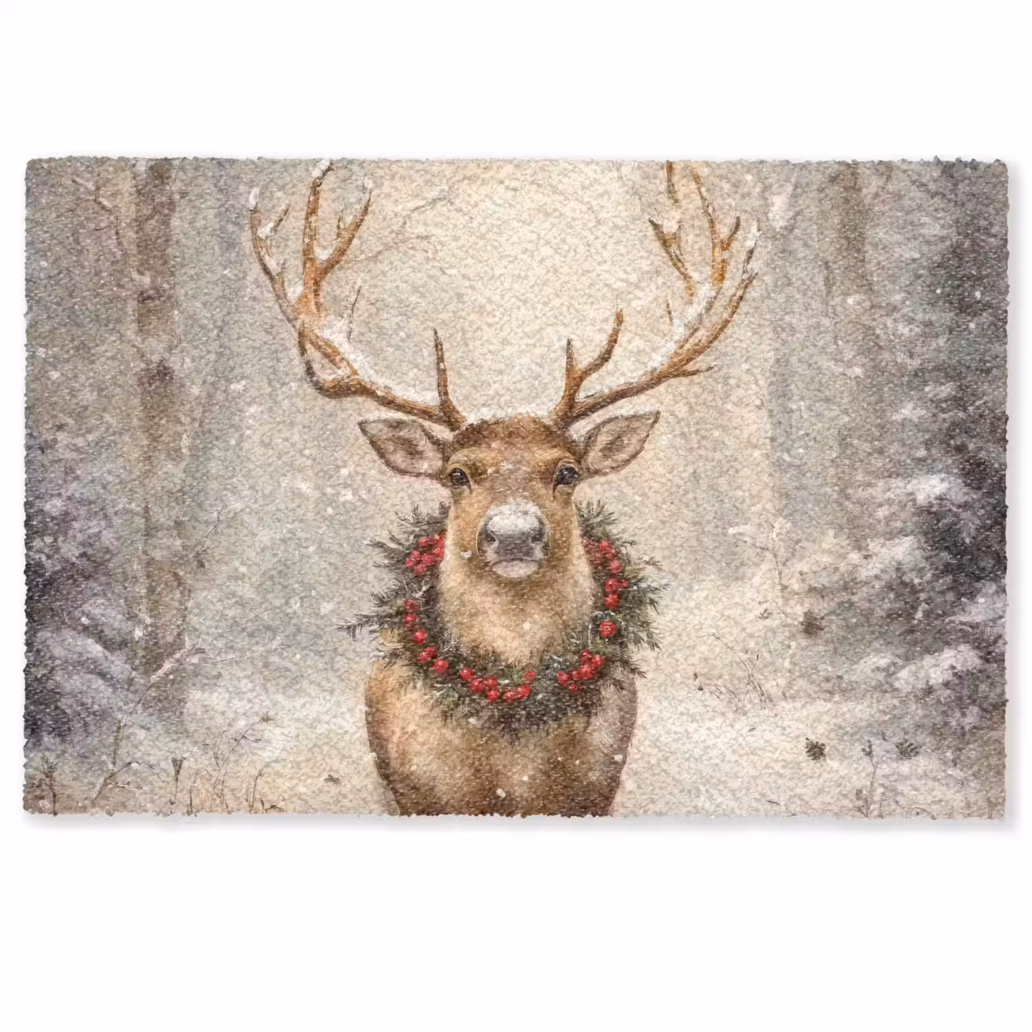 Kerst - Rendier - Winter - Krans Deurmat klein -zkaufland3d