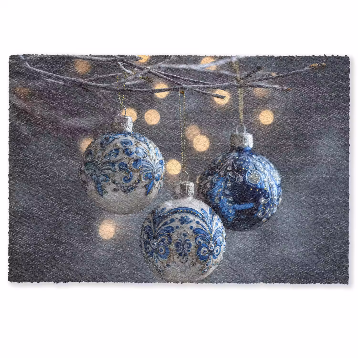 Kerstbal - Versierd - Blauw Deurmat klein -zkaufland3d