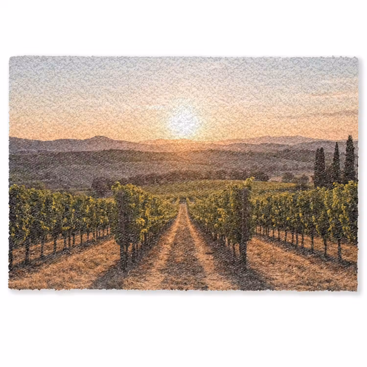 Wijngaard - Zonsondergang - Landschap Deurmat klein -zkaufland3d