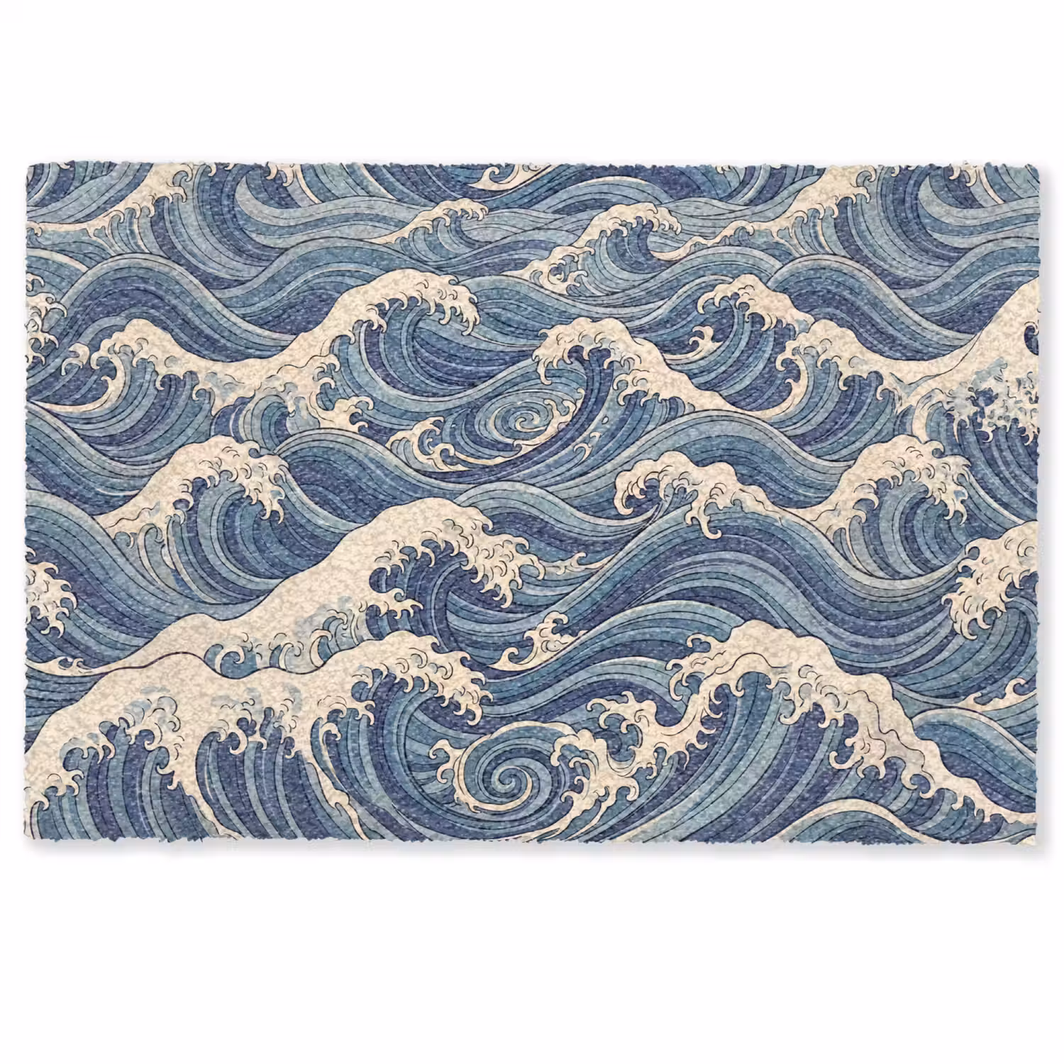 Golven - Zee - Natuur - Abstract - Blauw Deurmat klein -zkaufland3d