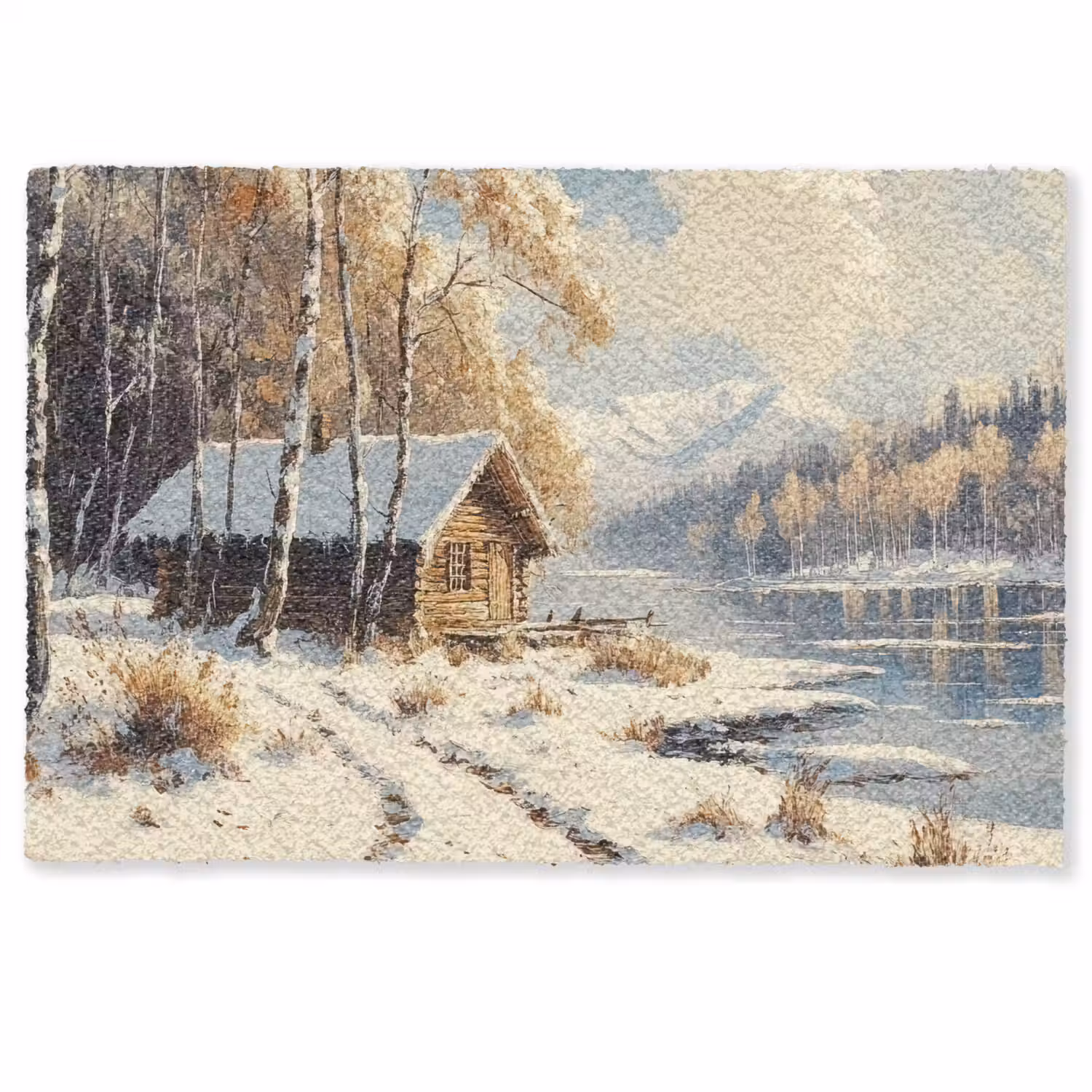 Winter - Sneeuw - Huis - Natuur Deurmat klein -zkaufland3d
