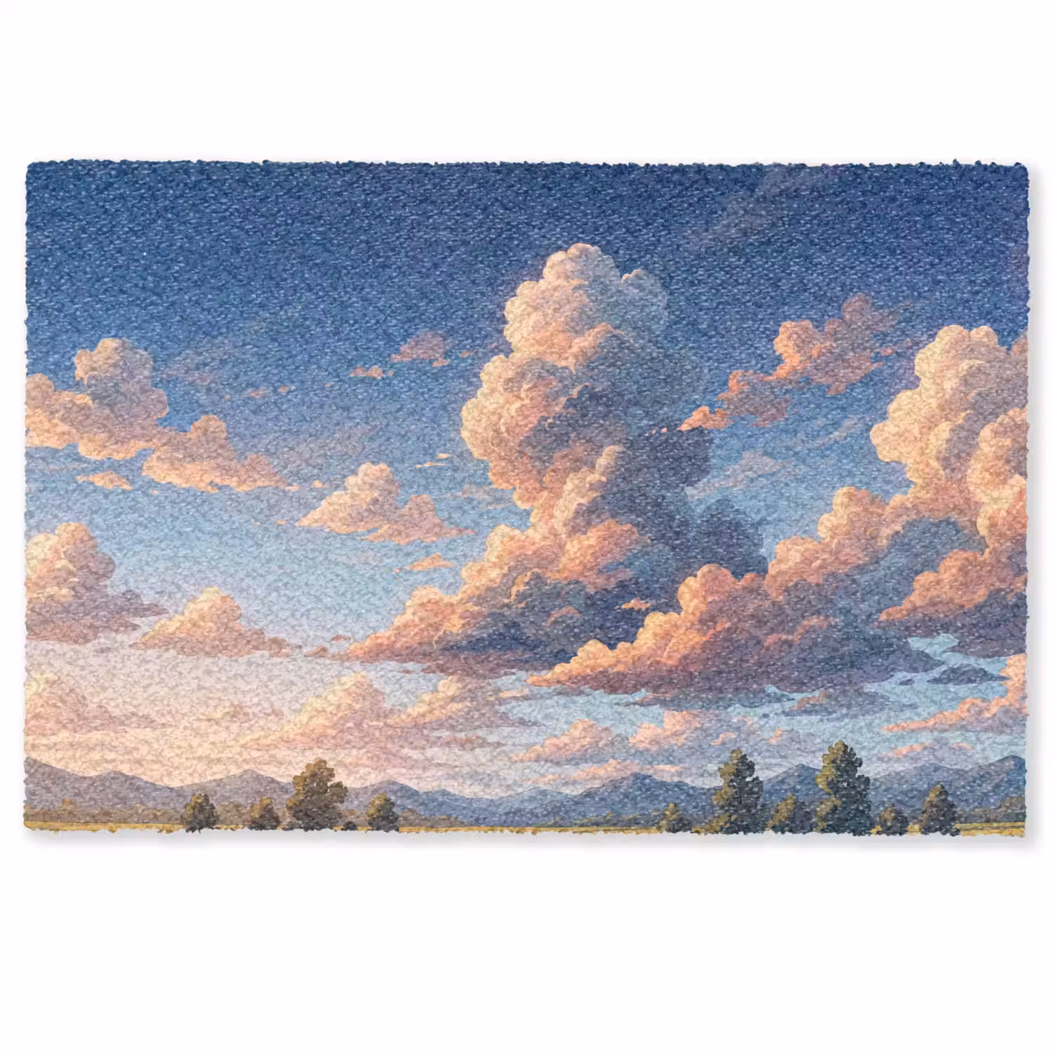 Wolken - Daghemel - Natuur - Illustratie - Oranje Deurmat klein -zkaufland3d