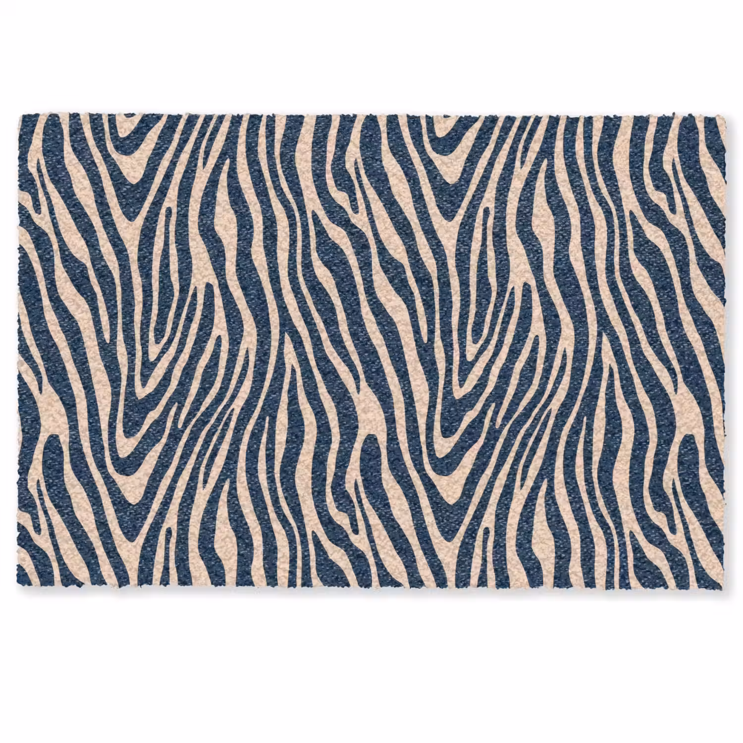 Zebra - Patroon - Blauw - Beige Deurmat klein 898 -zkaufland3d