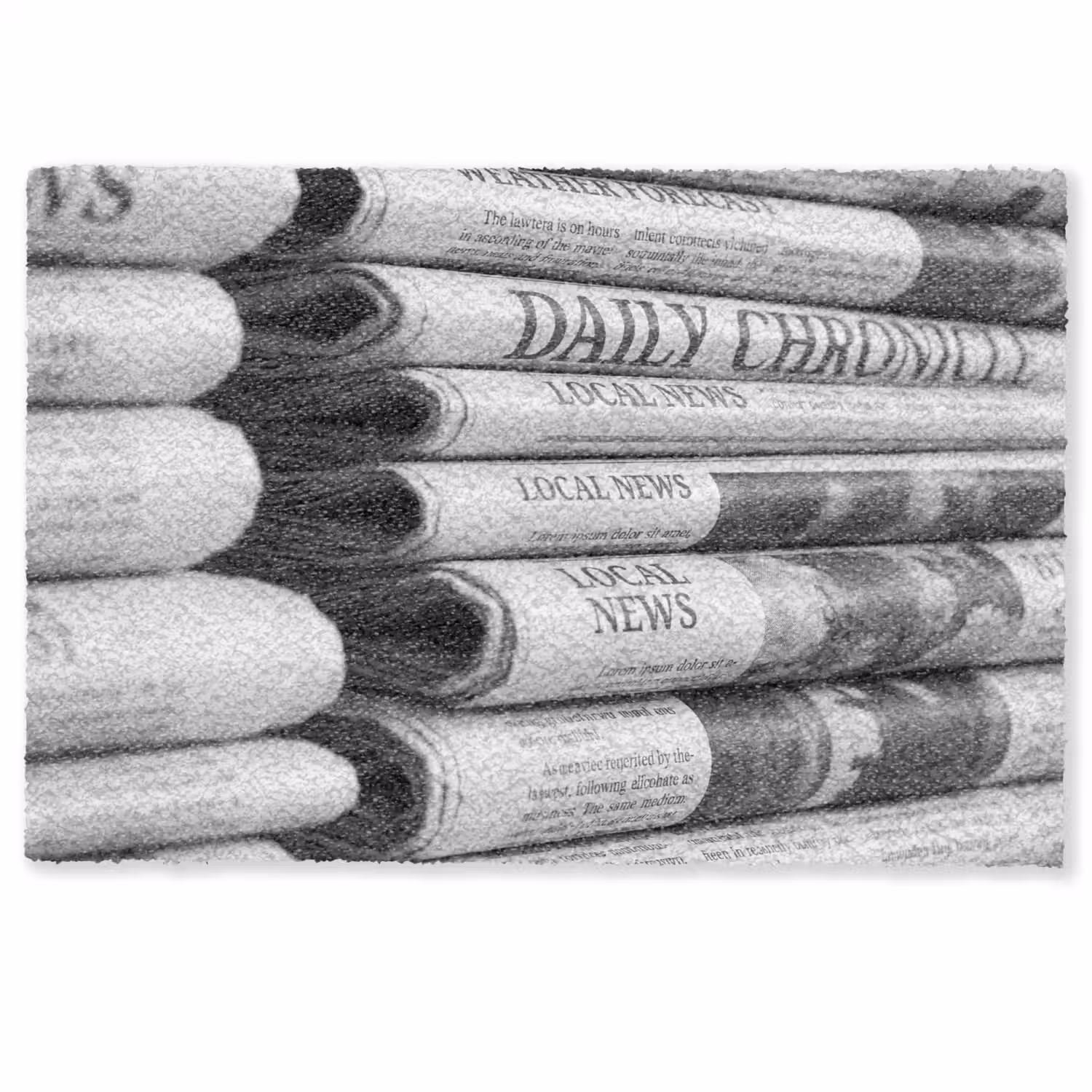 Krant - Stapel - Nieuws - Zwart-wit - Media Deurmat klein -zkaufland3d