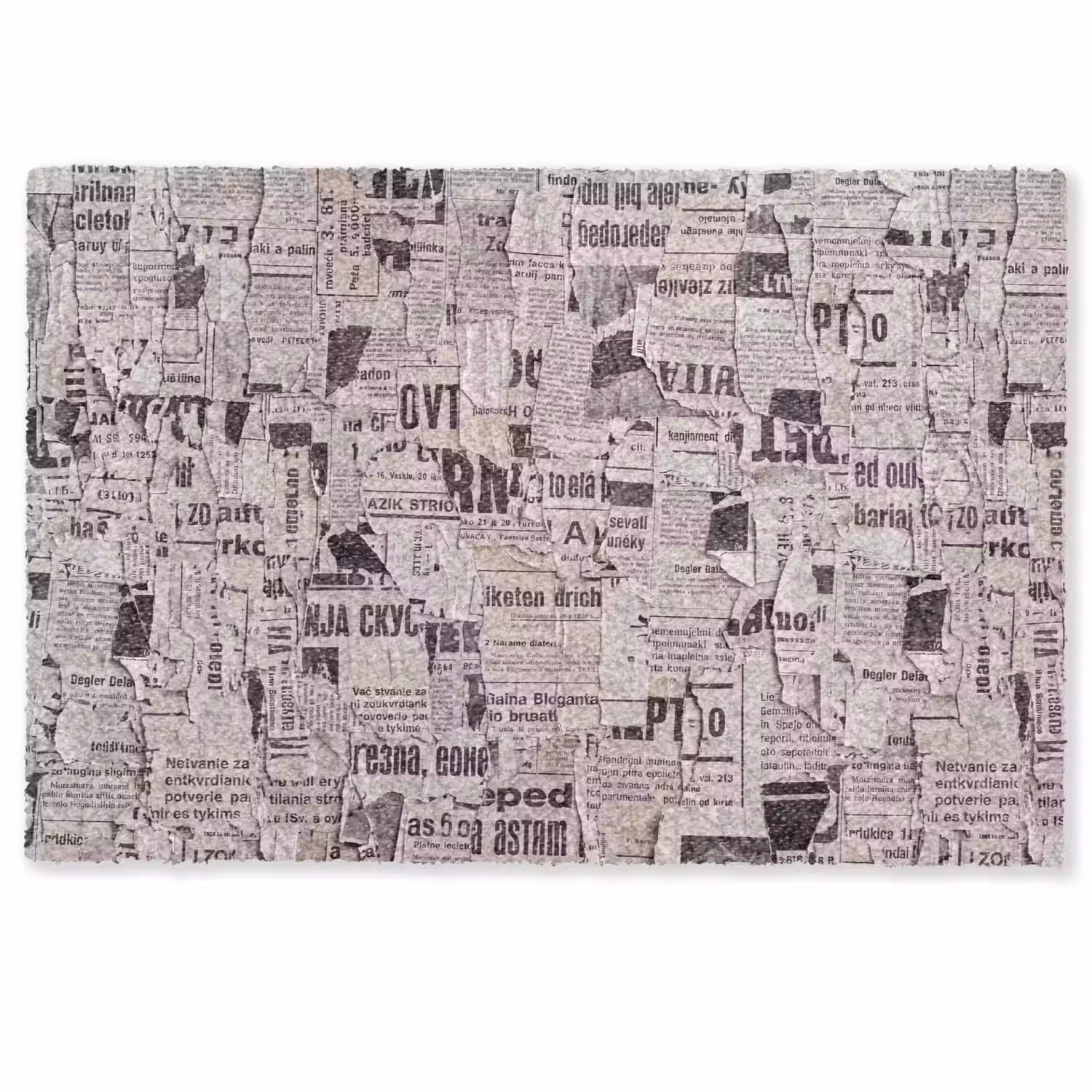 Krant - Gescheurd - Textuur - Abstract - Zwart-wit Deurmat klein -zkaufland3d