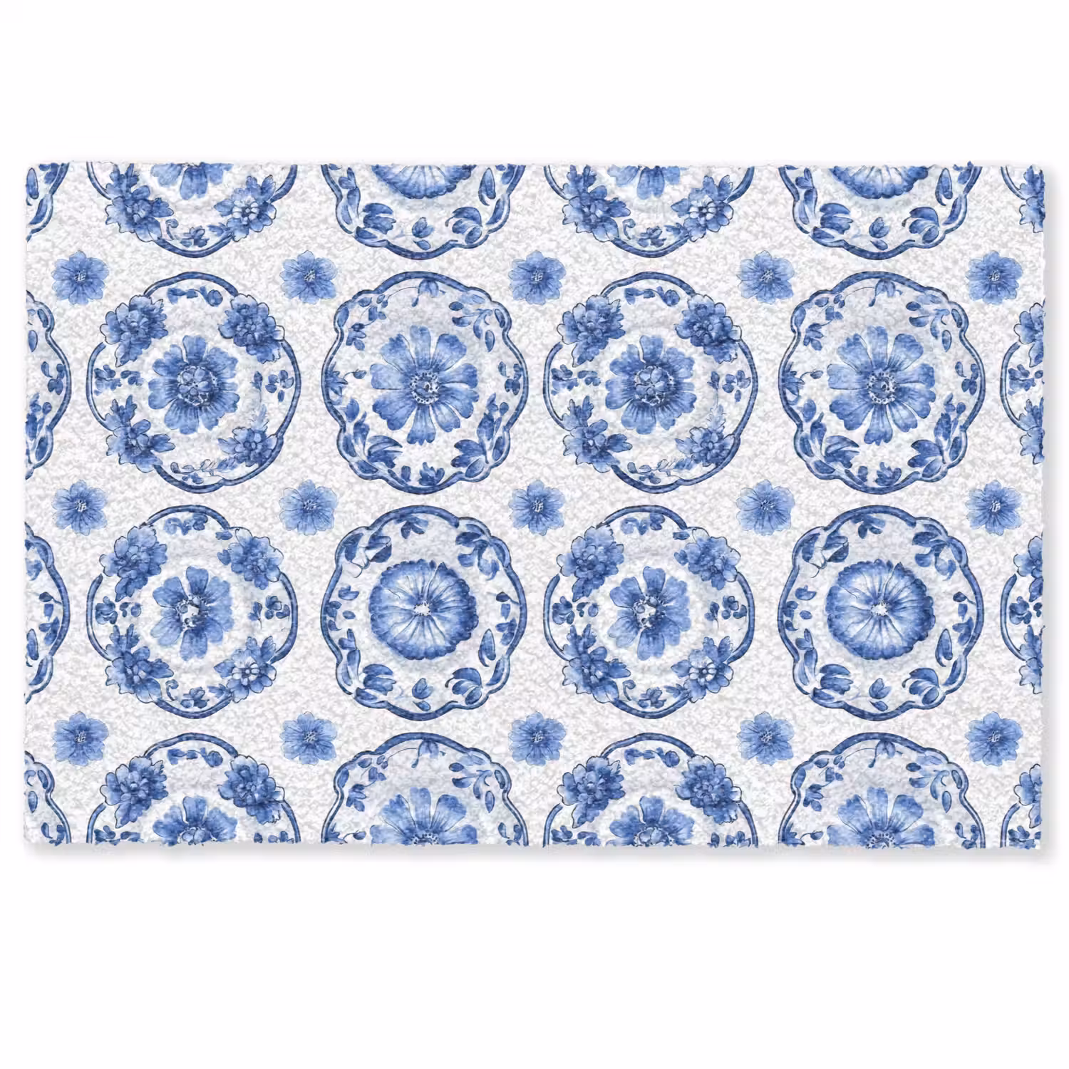Sierborden - Bloemen - Blauw Deurmat klein 898 -zkaufland3d