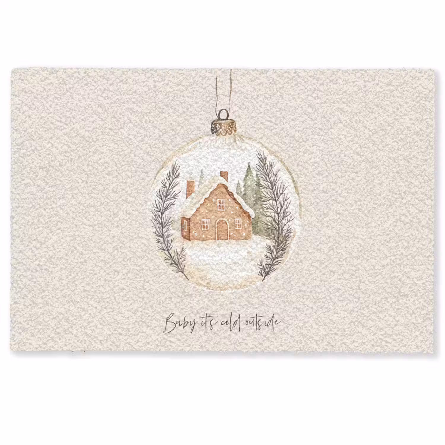 Quote - Winter - Kerst - Beige - Kerstbal Deurmat klein -zkaufland3d