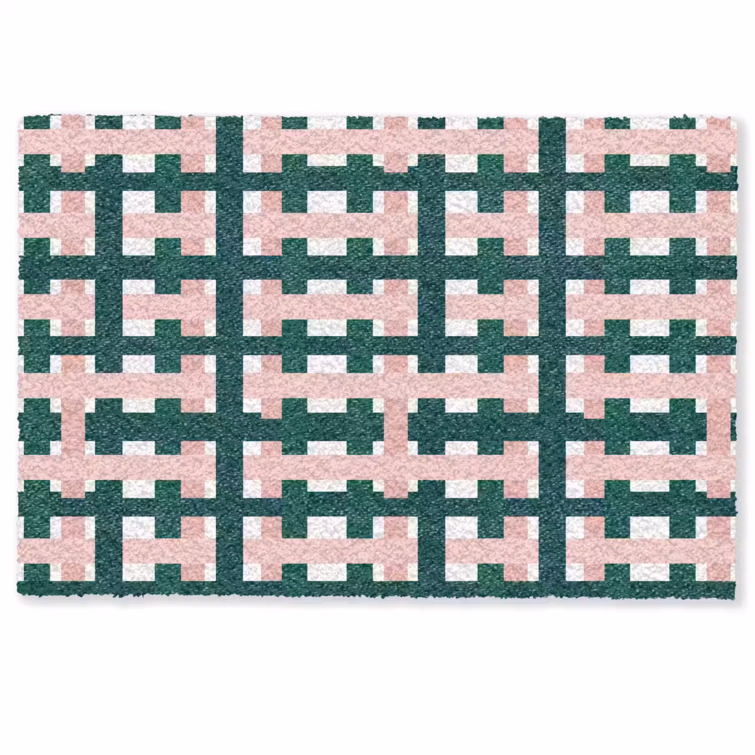 Vlechtpatroon - Groen - Roze - Grafisch Deurmat klein 898 -zkaufland3d