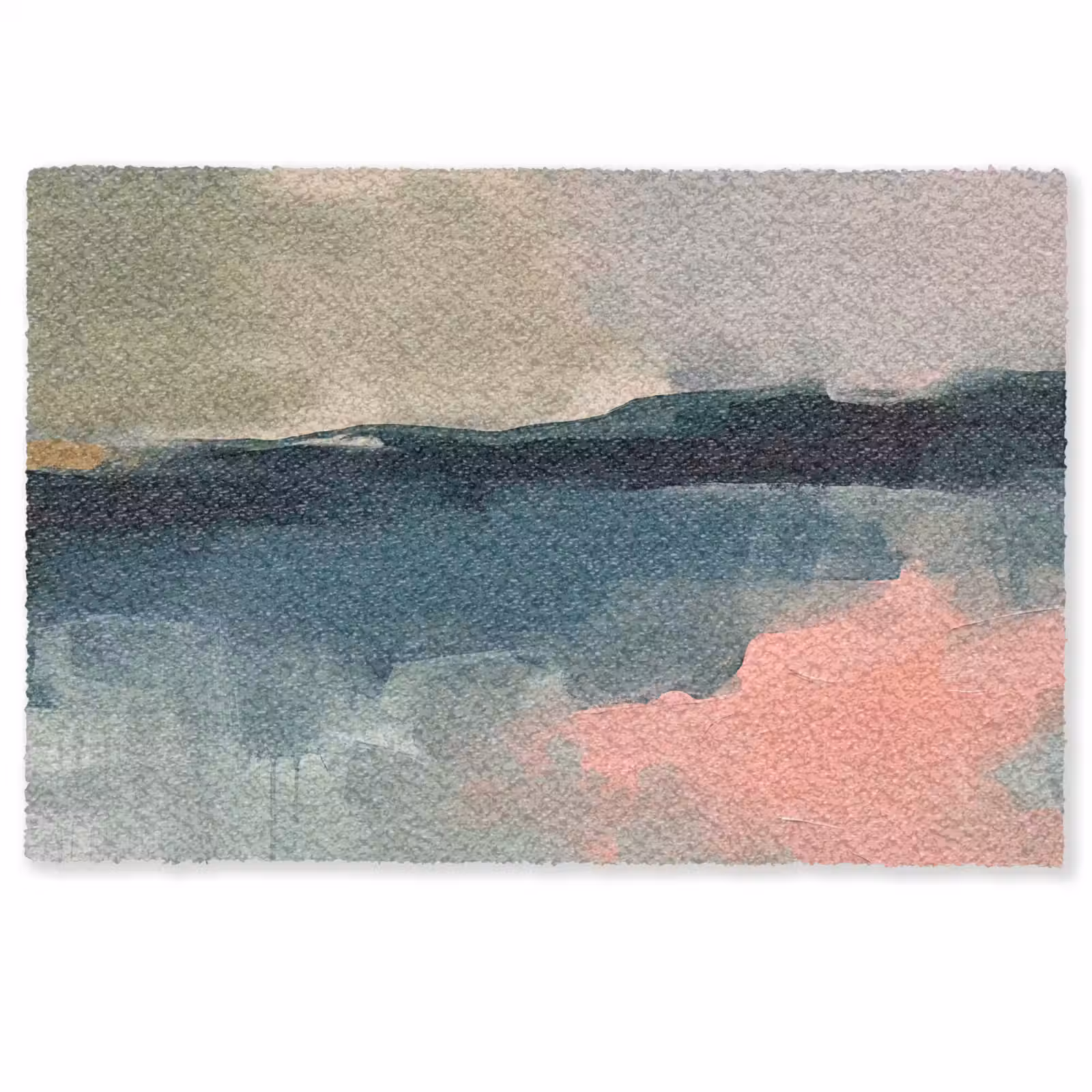 Fußmatte - Zusammenfassung – Landschaft – Kunst – Modern – Grün – Blau - Abstract - Landschap - Kunst - Modern - Groen - Blauw Deurmat klein