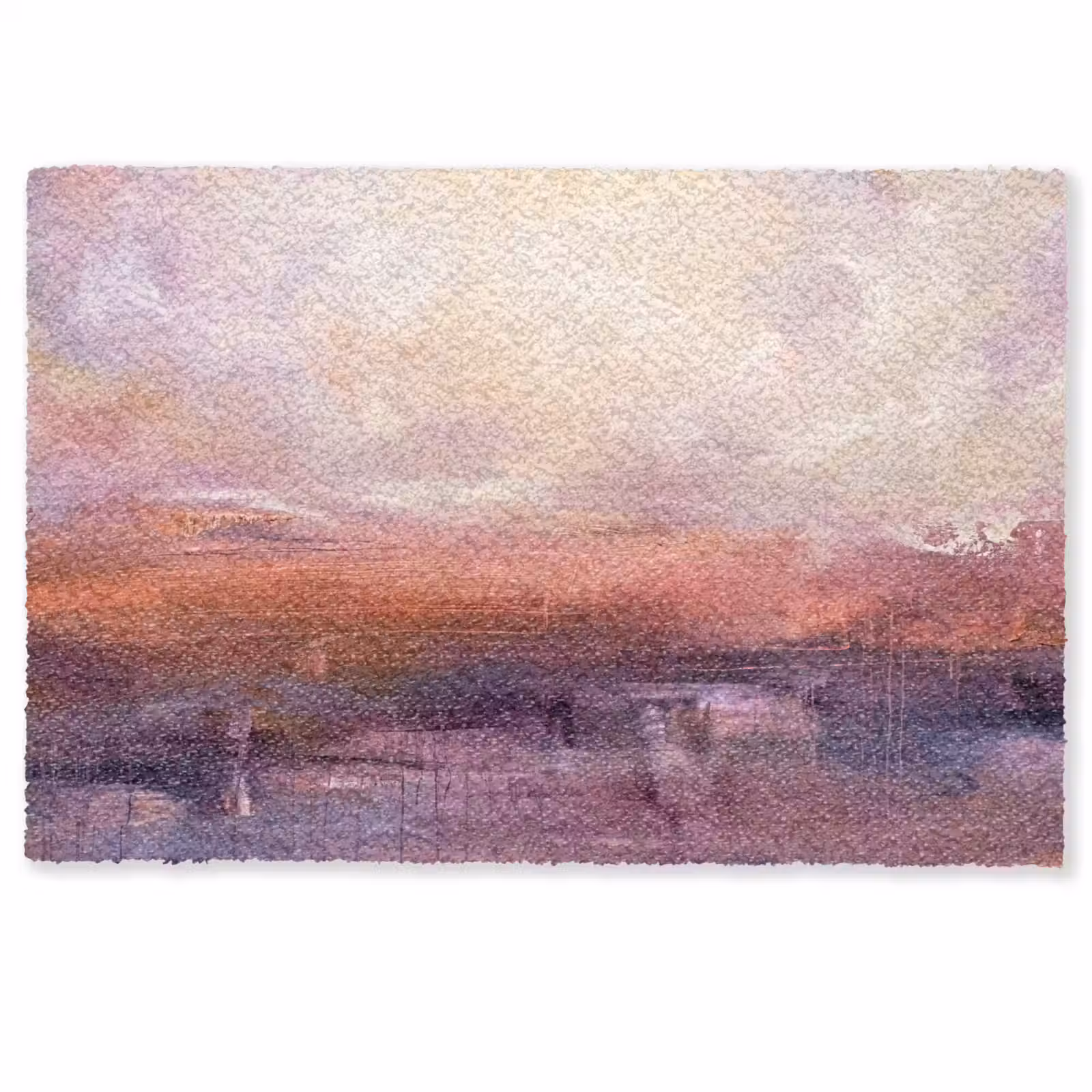 Fußmatte - Zusammenfassung – Landschaft – Modern – Lila – Orange - Abstract - Landschap - Modern - Paars - Oranje Deurmat klein