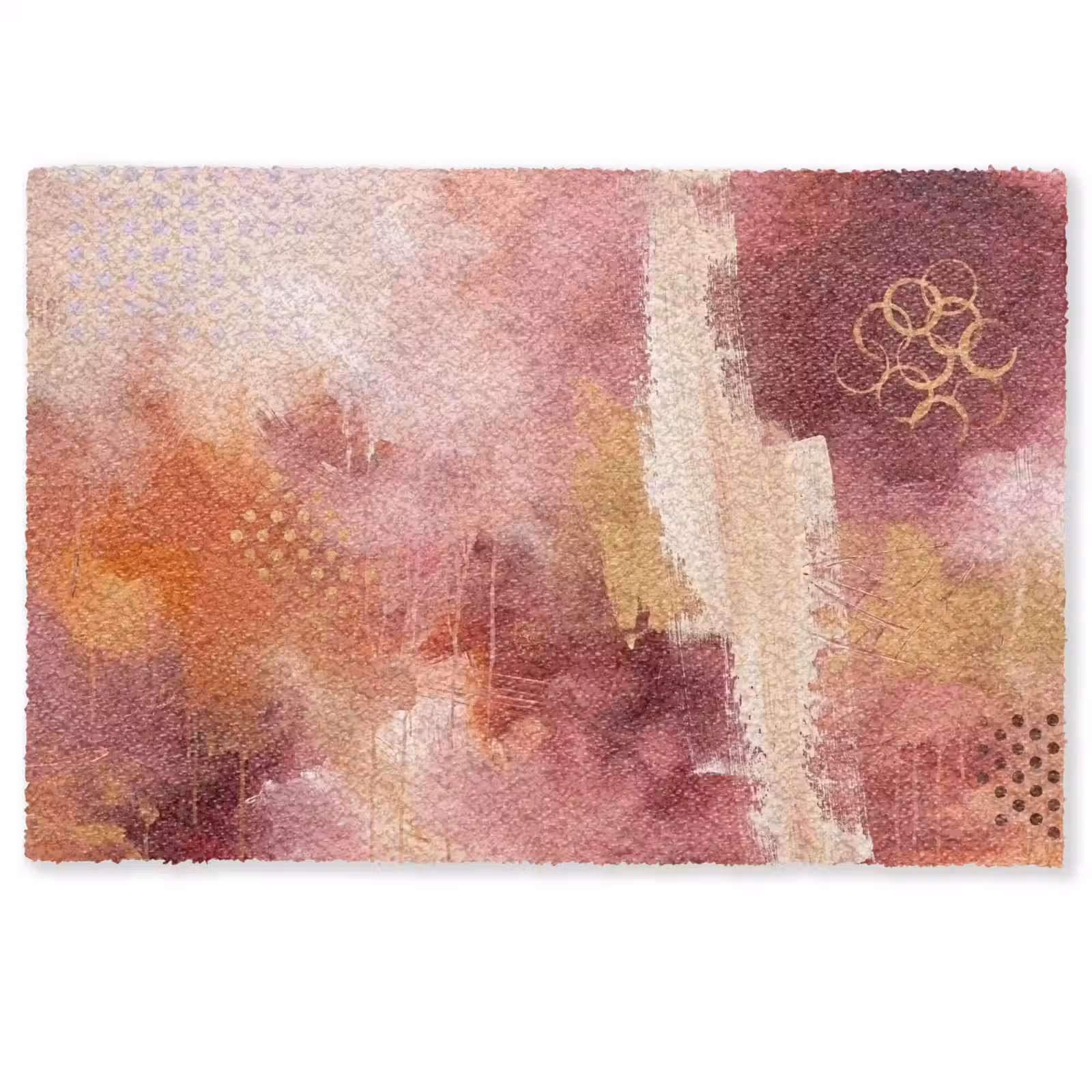 Fußmatte - Zusammenfassung – Rot – Gold – Modern – Kunst - Abstract - Rood - Goud - Modern - Kunst Deurmat klein