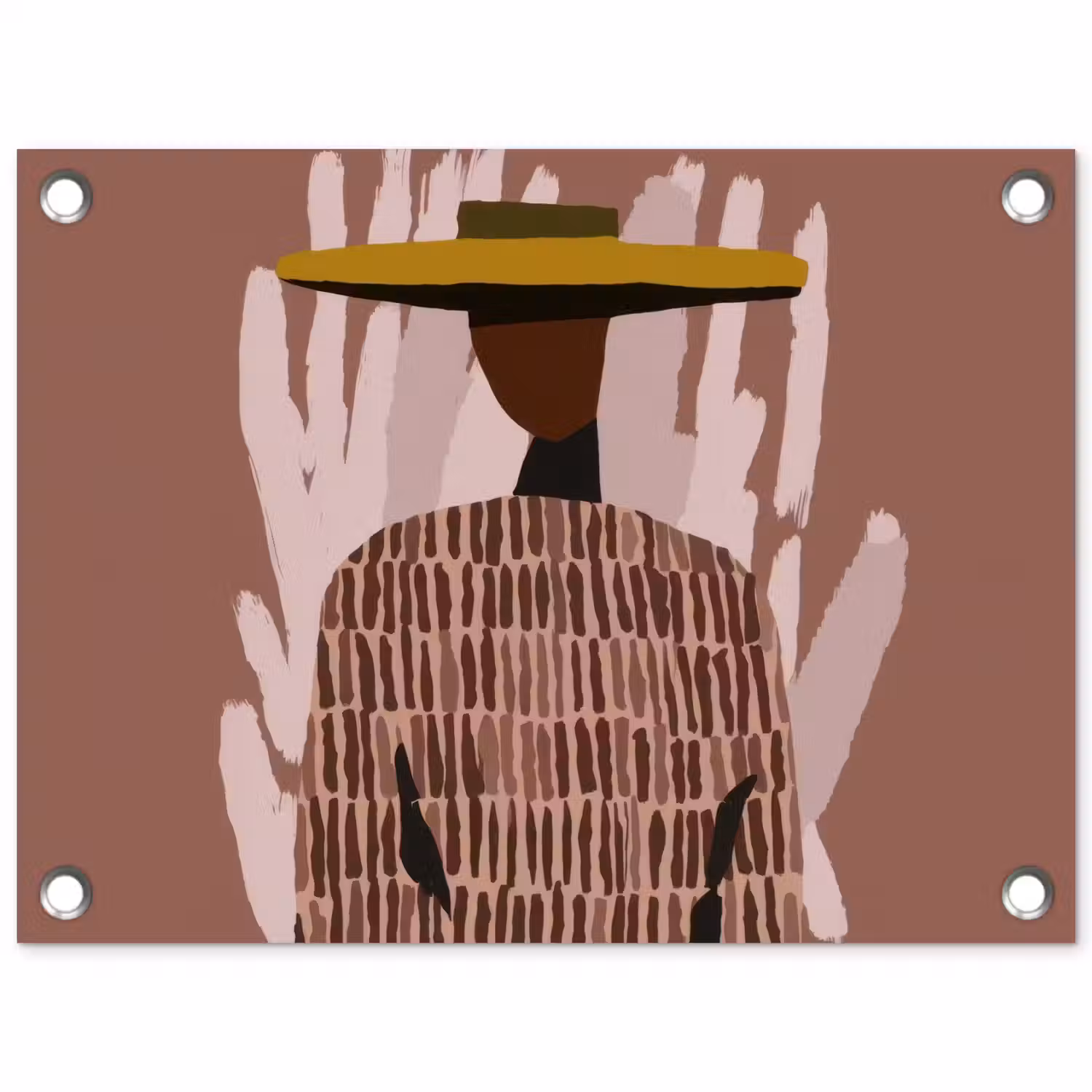 Abstract - Figuur - Illustratie - Hoed tuinposter los doek klein -3d