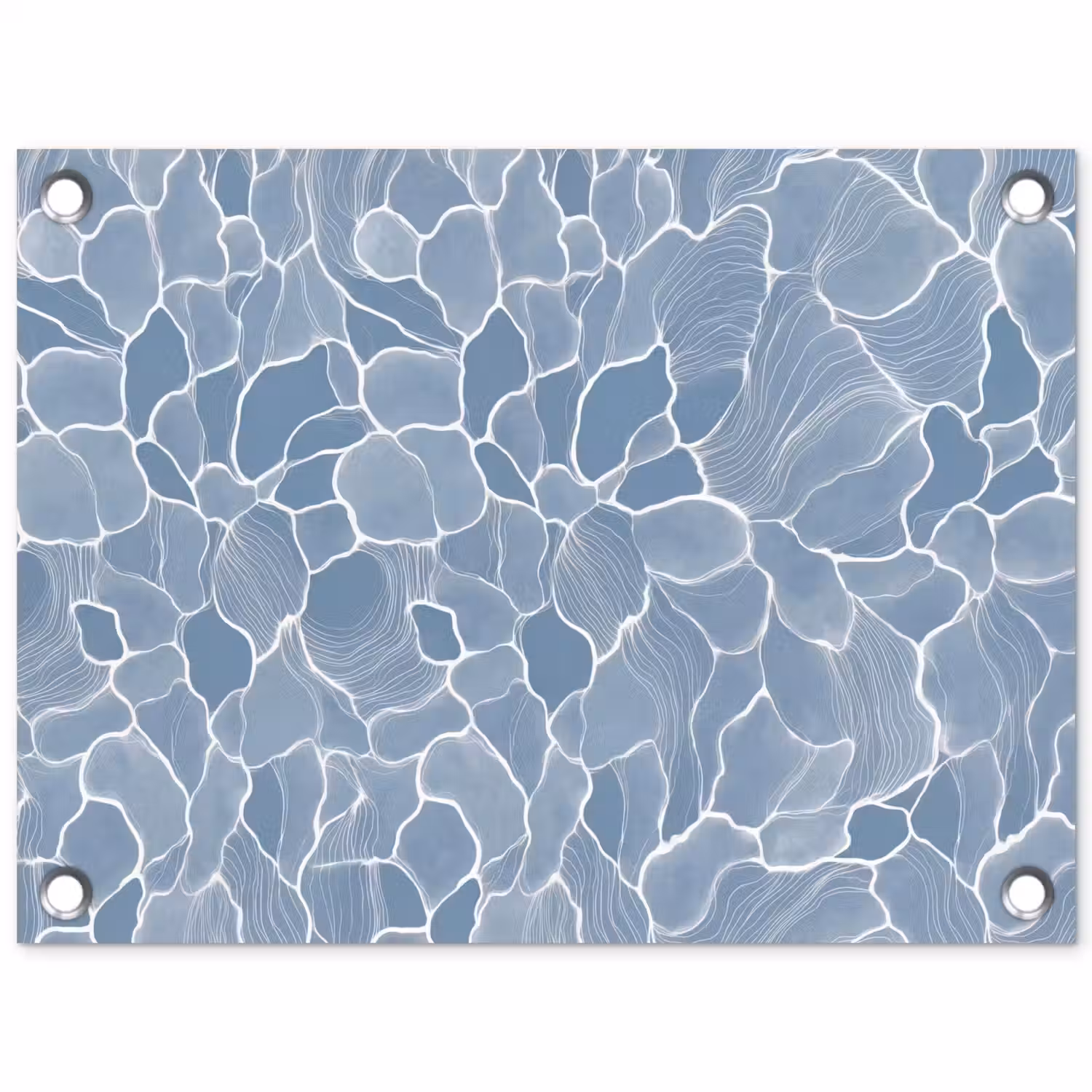 Abstract - Blauw - Bladeren tuinposter los doek klein -3d