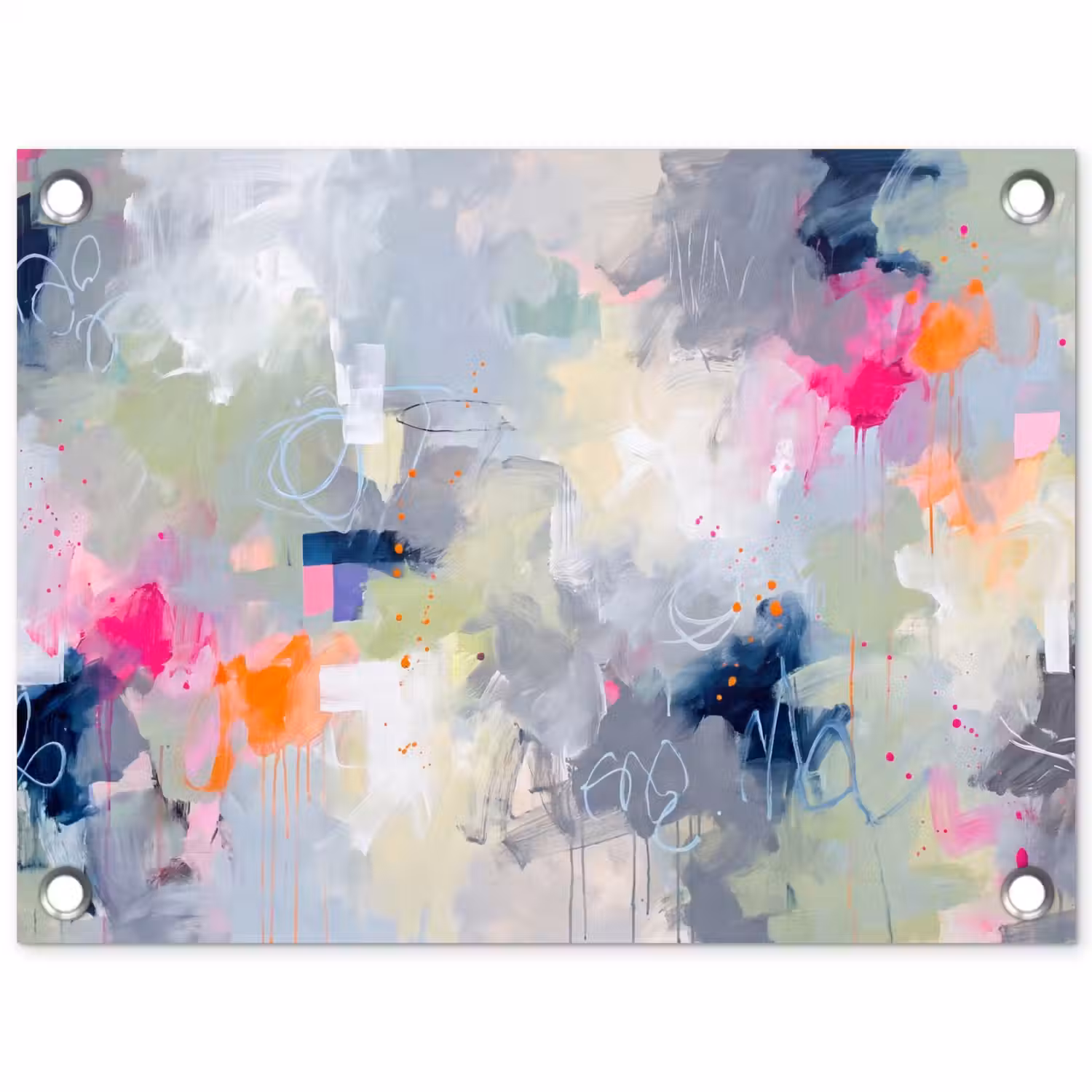 Abstract - Kleurrijk - Modern - Kunst tuinposter los doek klein -3d