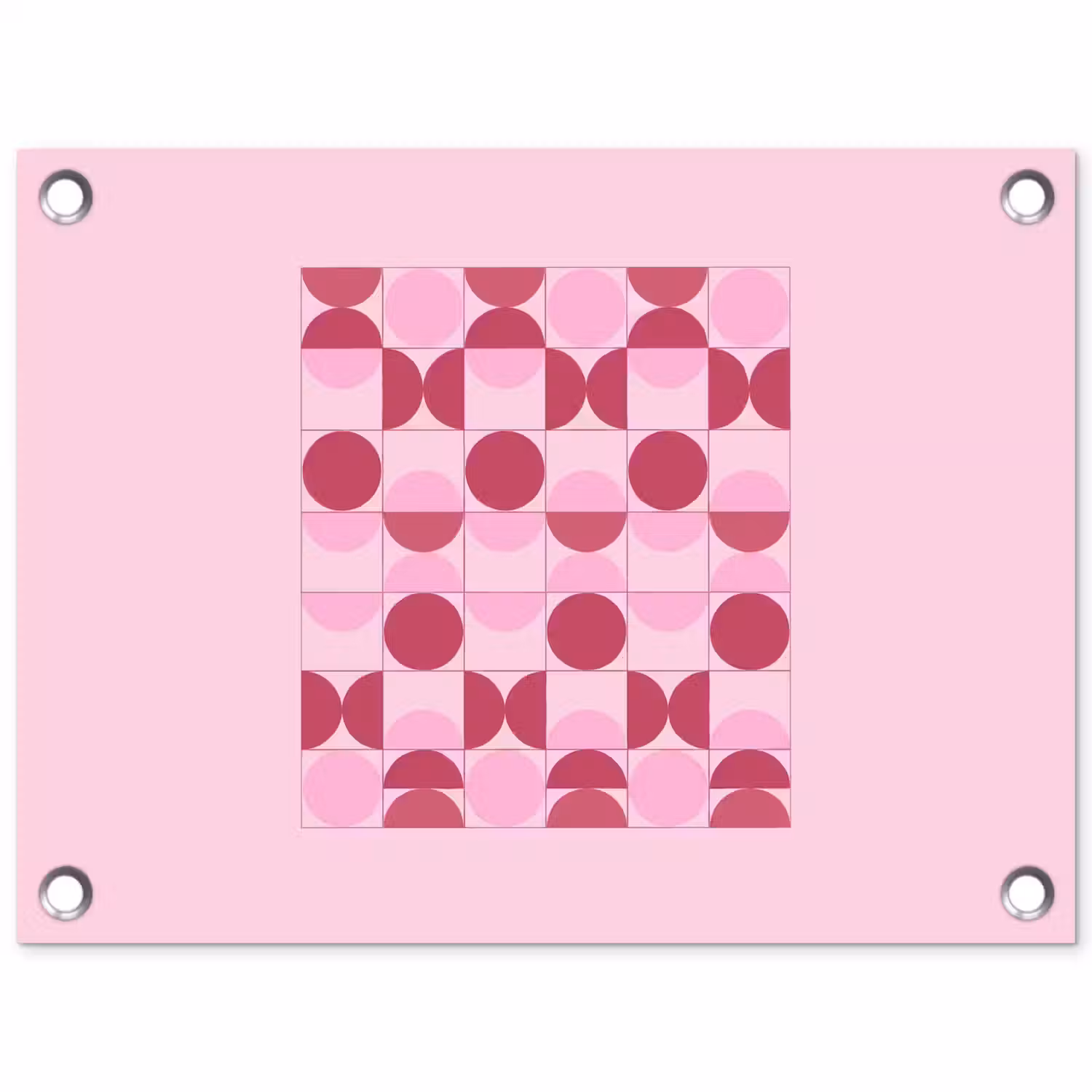 Abstract - Geometrisch - Cirkels - Roze - Modern tuinposter los doek klein -3d