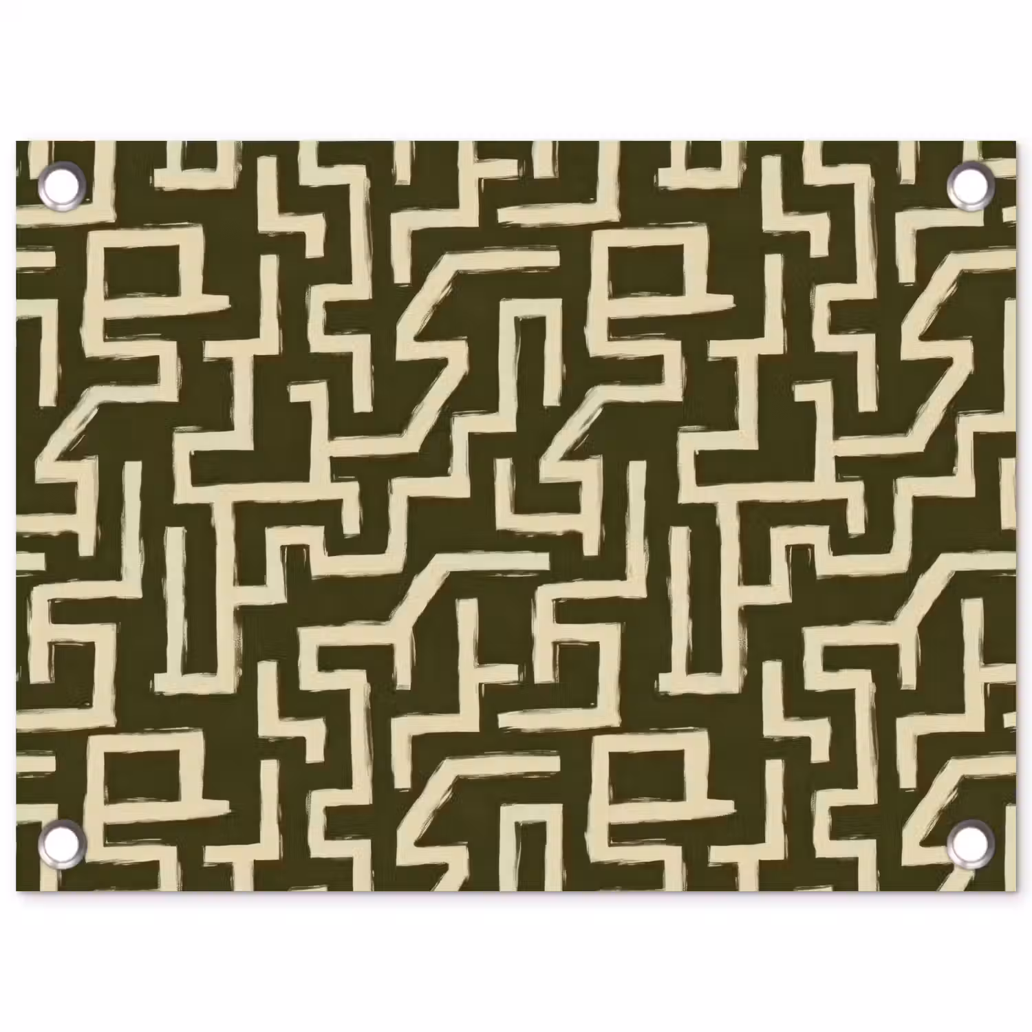 Abstract - Lijnen - Groen tuinposter los doek klein 239 -3d