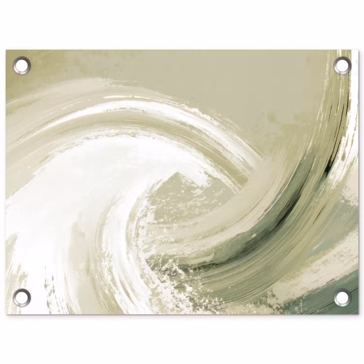 Abstract - Penseelstreken - Golven - Groen tuinposter los doek klein -3d