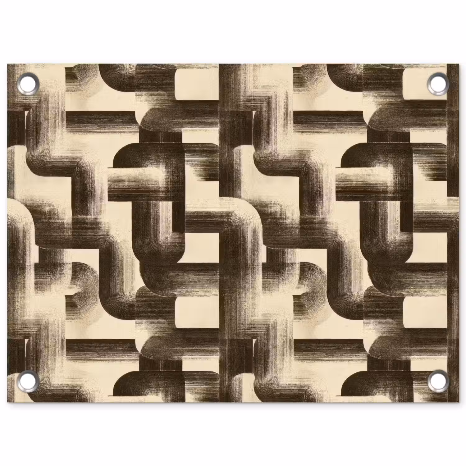 Abstract - Retro - Zwart tuinposter los doek klein 239 -3d