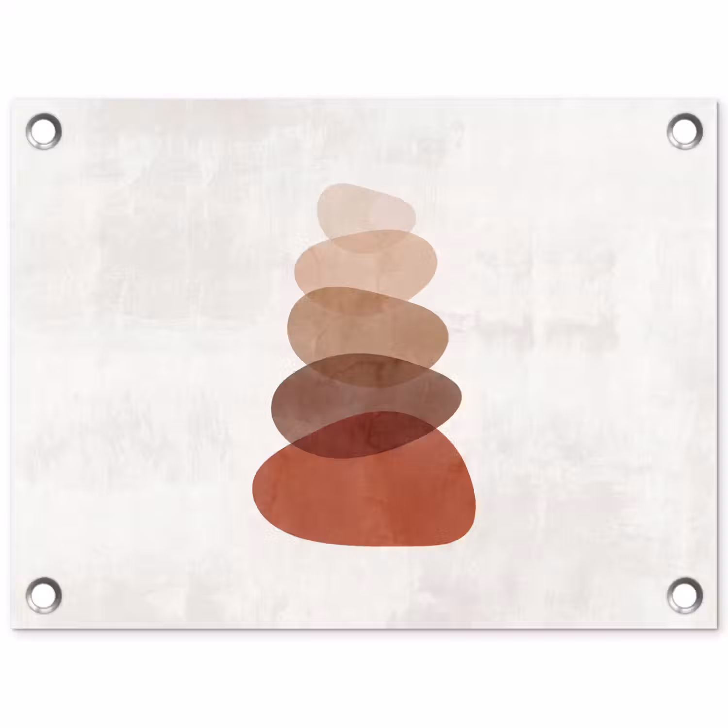 Abstractie - Gestapeld - Balans - Modern - Aardetinten tuinposter los doek klein -3d