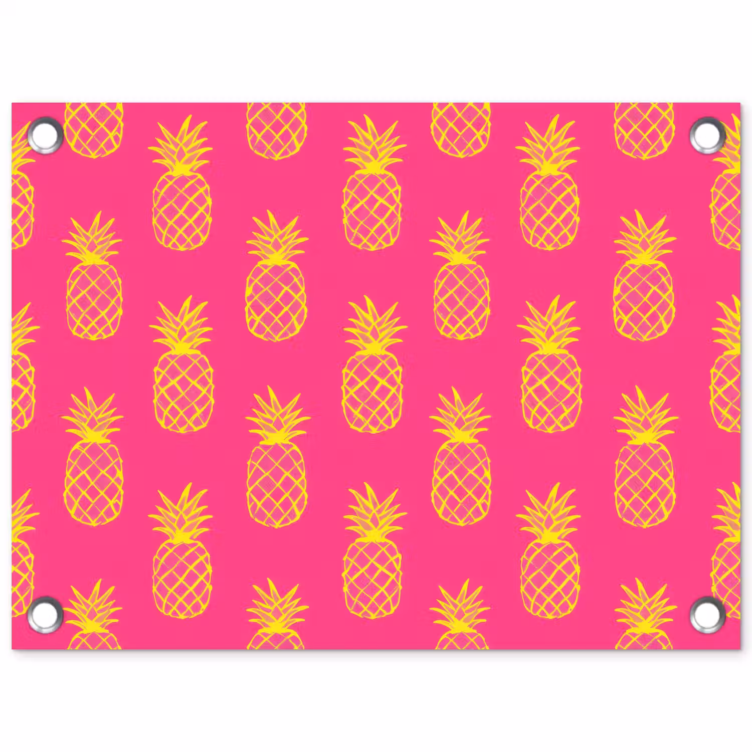 Ananas - Trendy - Roze tuinposter los doek klein 239 -3d