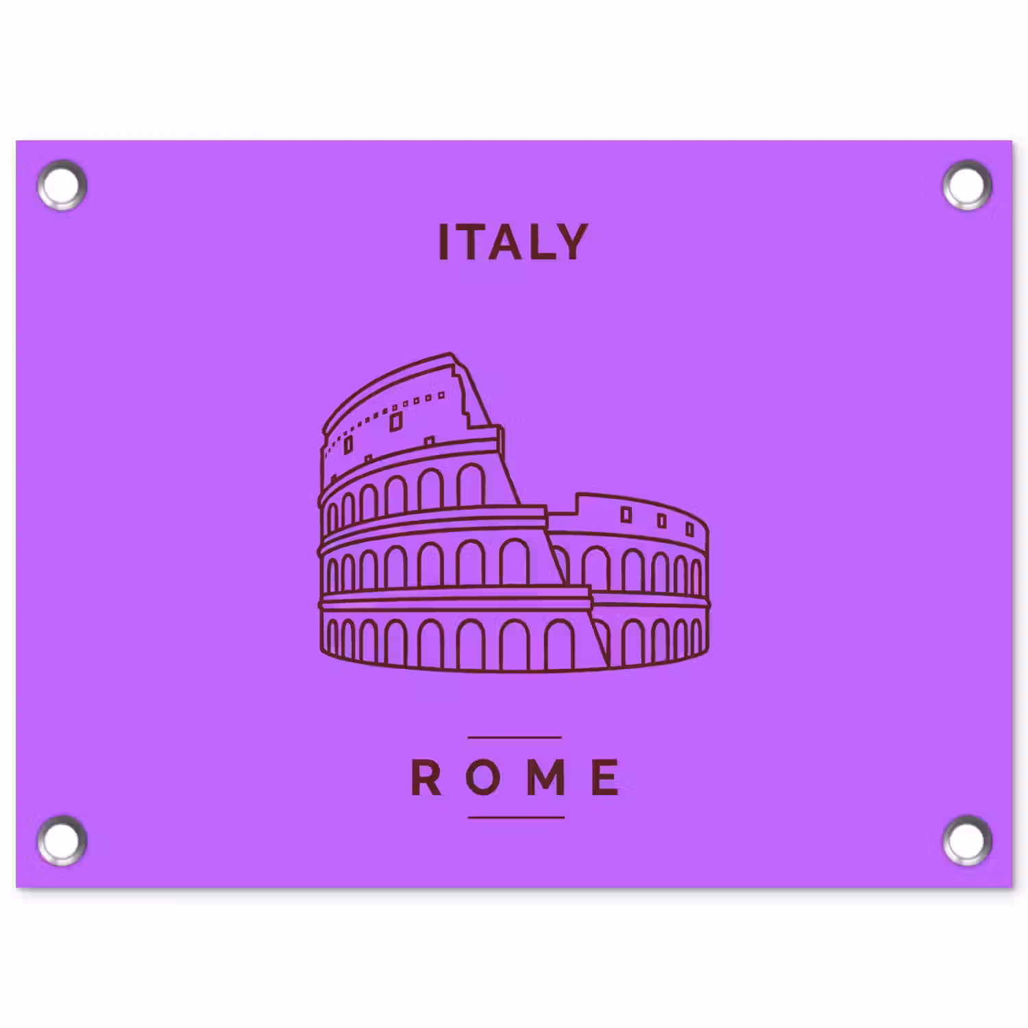 Architectuur - Colosseum - Rome - Minimalistisch - Paars tuinposter los doek klein -3d