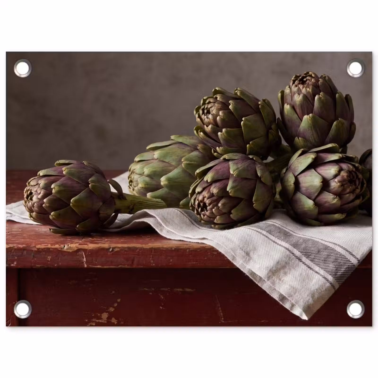 Gartenposter - Artischocke – Essen – Rustikal - Artisjok - Eten - Rustiek tuinposter los doek klein