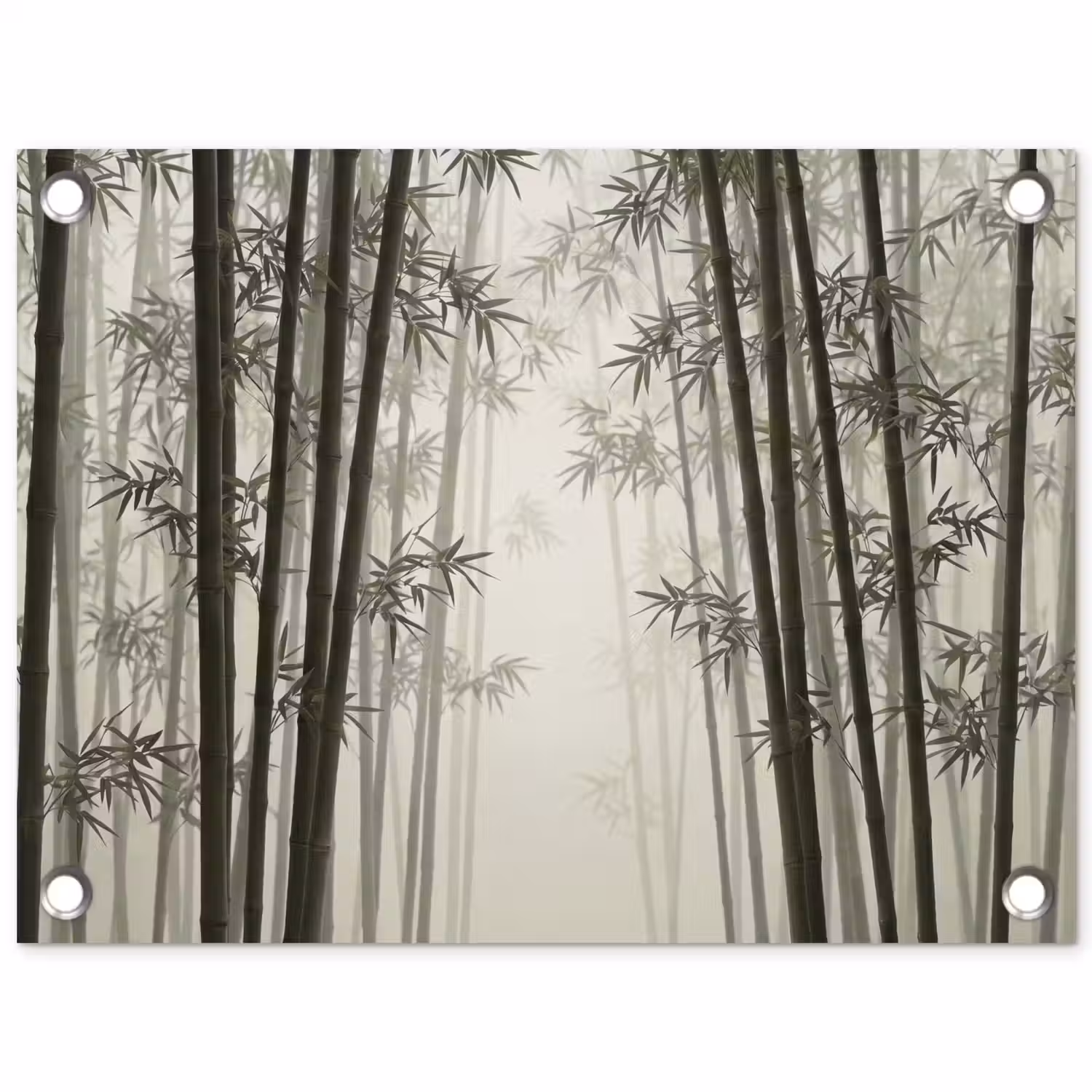 Bamboe - Bos - Mist - Natuur tuinposter los doek klein -3d