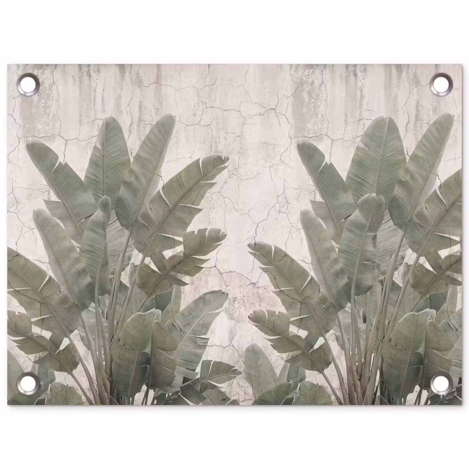 Bananenbladeren - Beton - Groen tuinposter los doek klein -3d