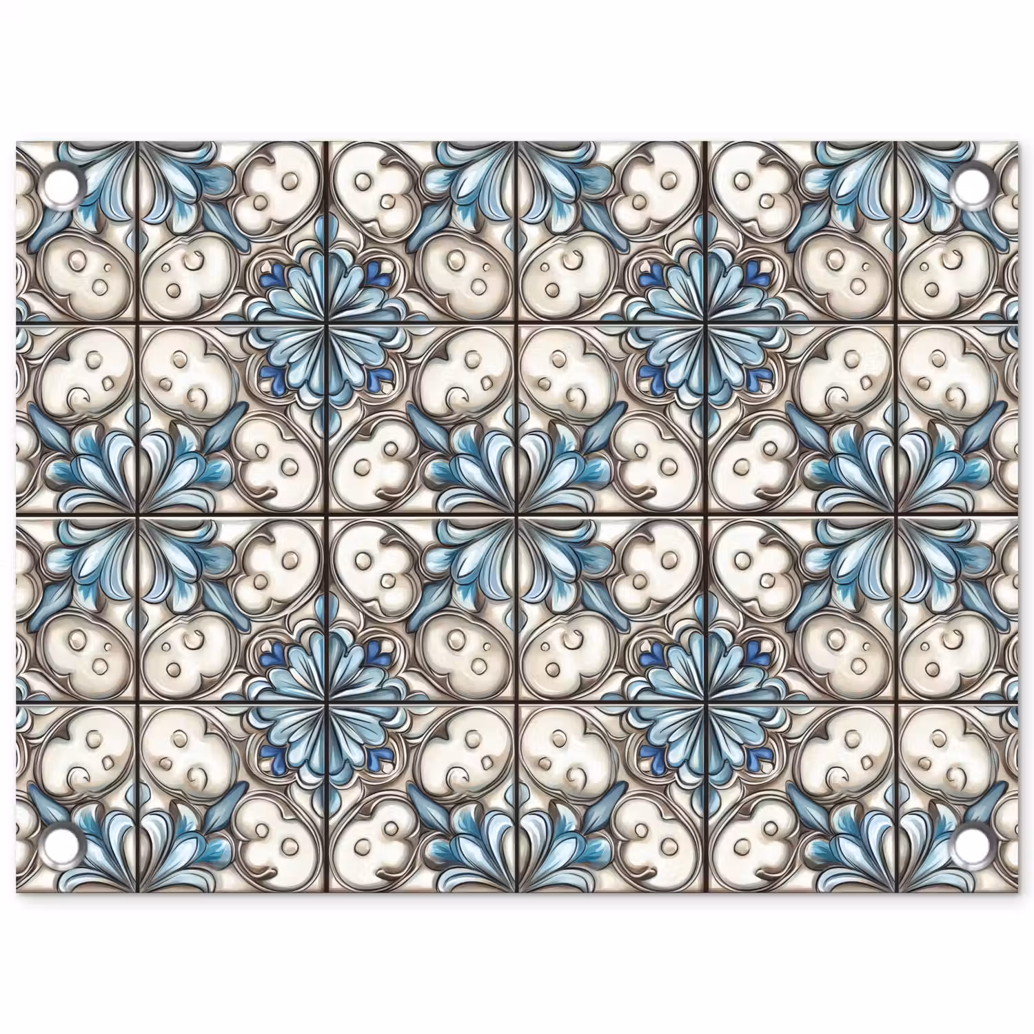 Barok - Tegel - Kleurrijk tuinposter los doek klein 239 -3d
