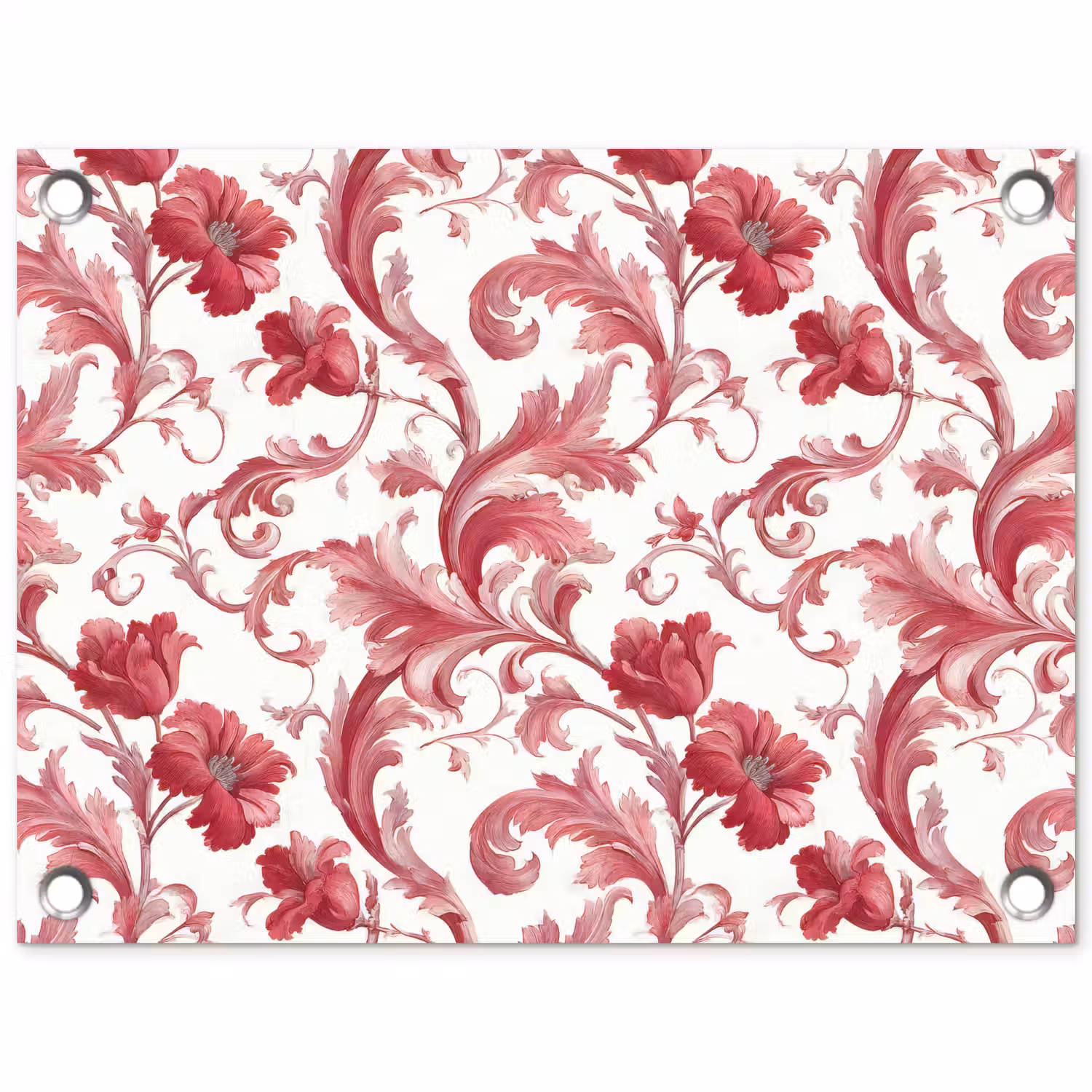 Barok - Patroon - Rood tuinposter los doek klein 239 -3d