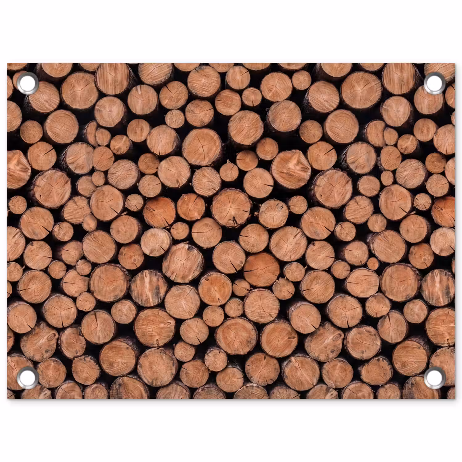 Houtblokken - Textuur - Patroon - Bruin - Rustiek tuinposter los doek klein -3d