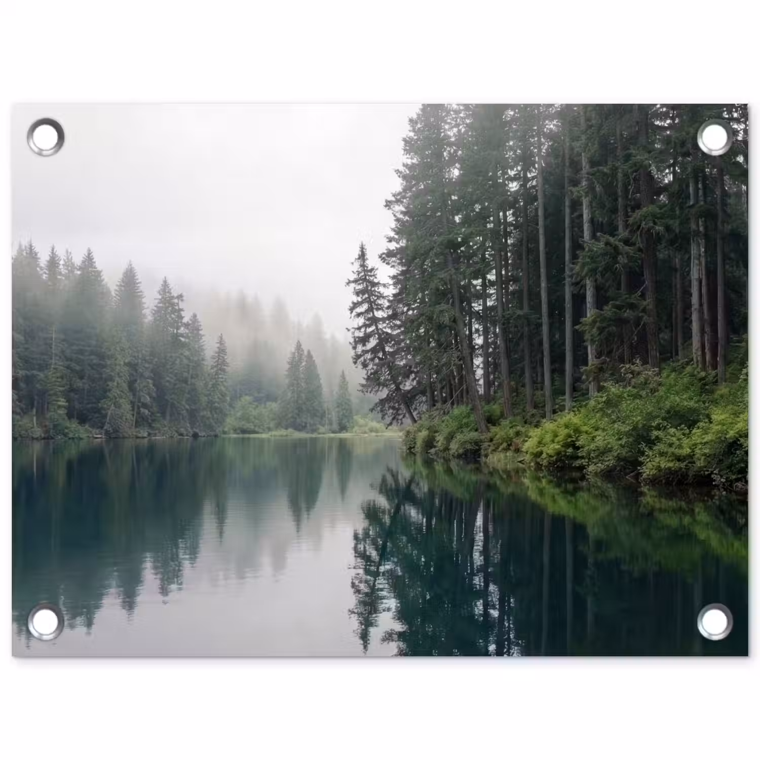 Bergen - Meer - Bos tuinposter los doek klein -3d