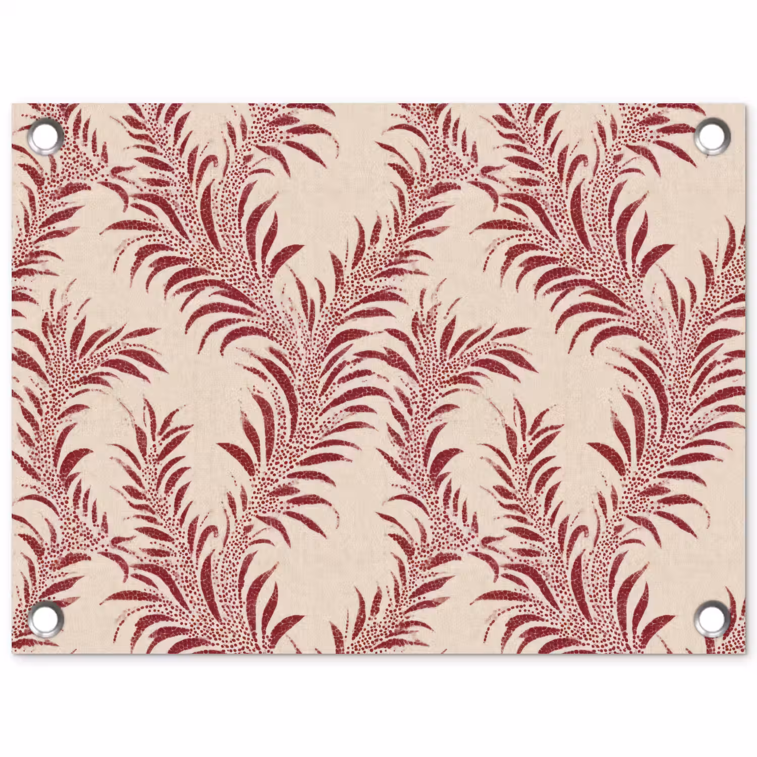 Bladeren - Linnen - Rood tuinposter los doek klein 239 -3d
