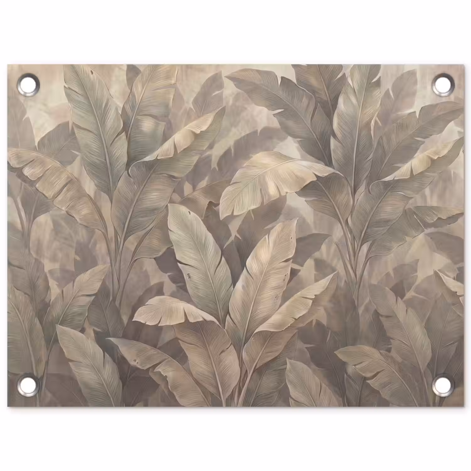 Bladeren - Tropisch - Natuur - Modern - Beige tuinposter los doek klein -3d