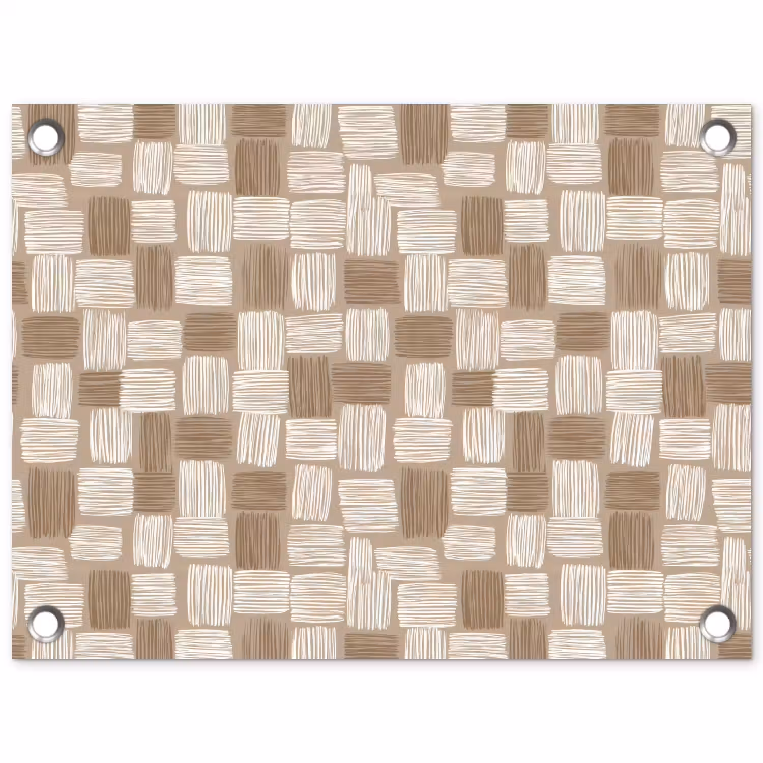 Blok - Patroon - Bruin tuinposter los doek klein 239 -3d