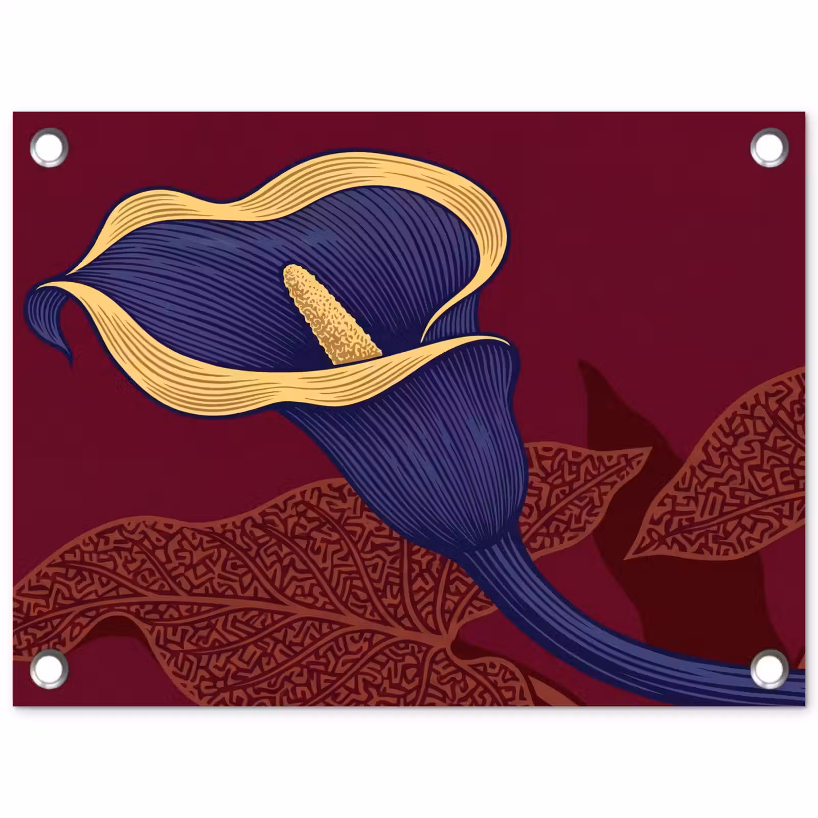 Gartenposter - Blumen – Modern – Lila - Bloemen - Modern - Paars tuinposter los doek klein