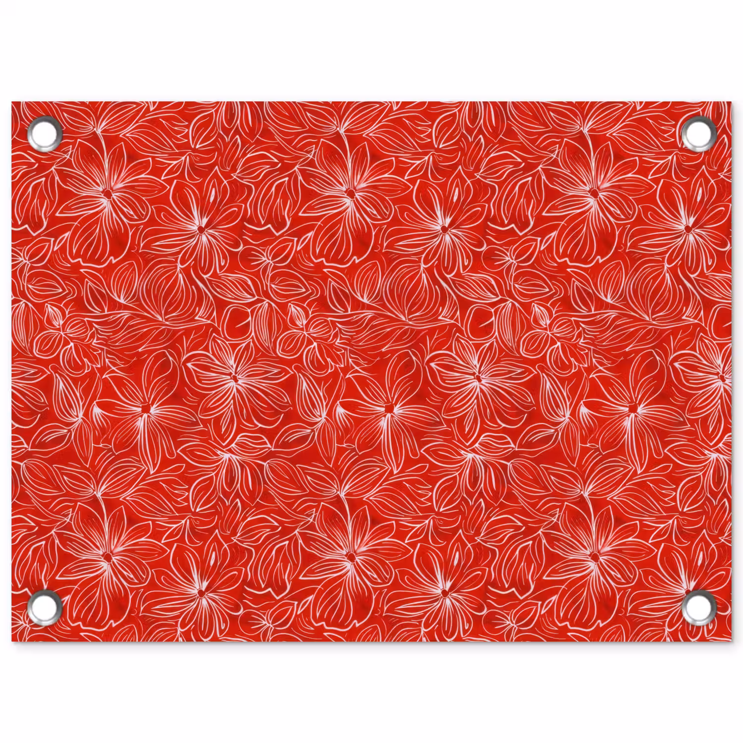 Bloemen - Patroon - Rood tuinposter los doek klein 239 -3d