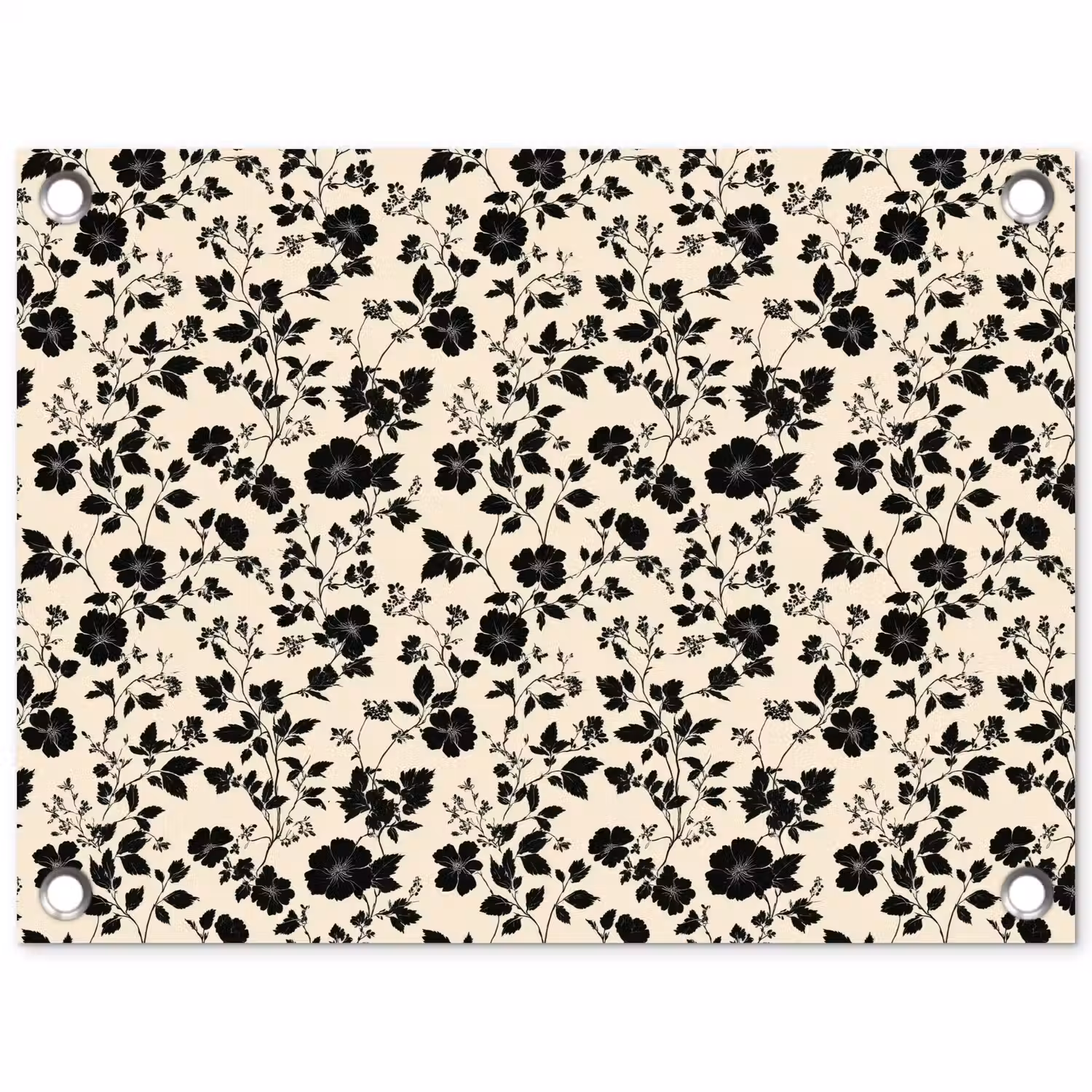 Bloemen - Dessin - Zwart tuinposter los doek klein 239 -3d