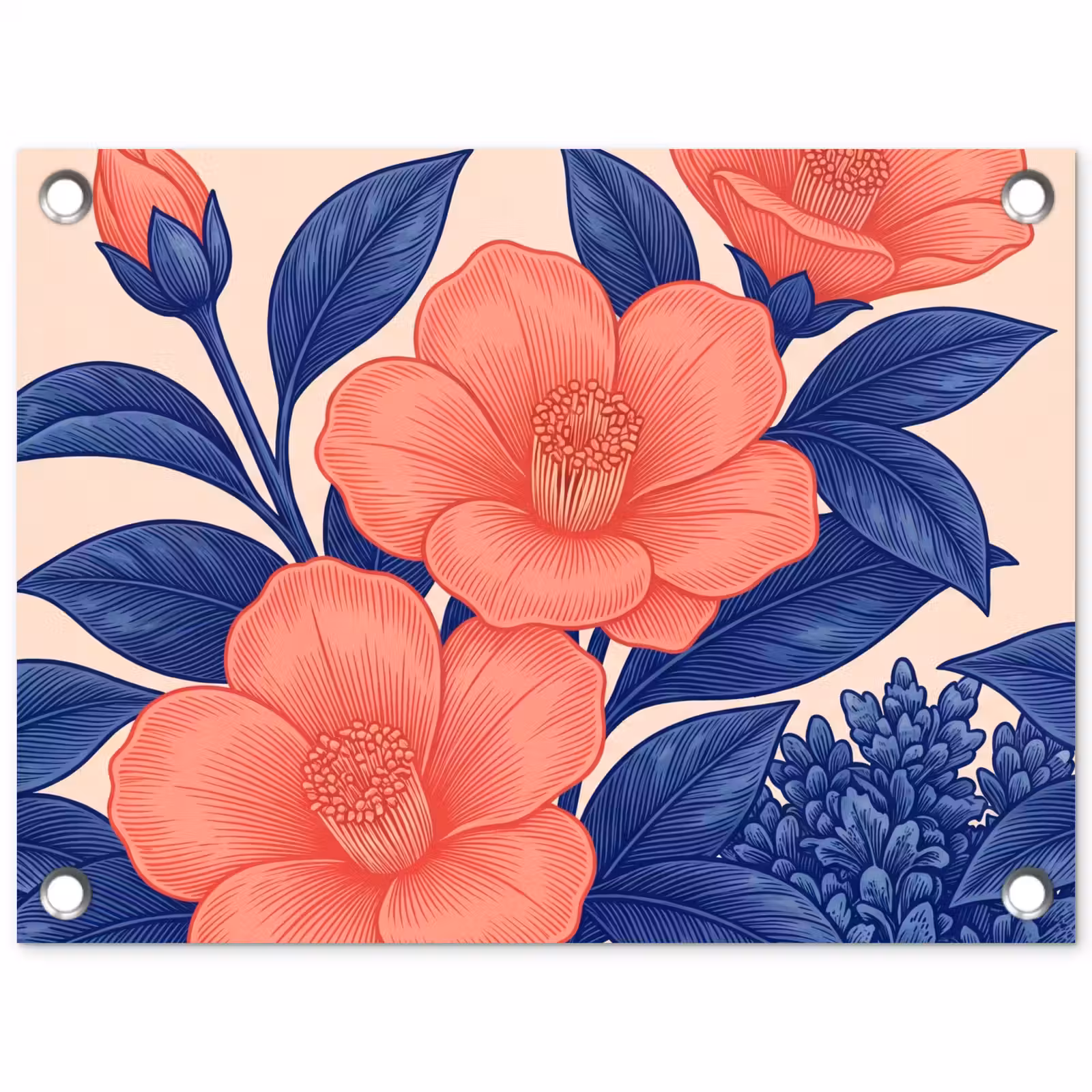 Gartenposter - Blüten – Blätter – Botanik - Bloemen - Bladeren - Botanisch tuinposter los doek klein