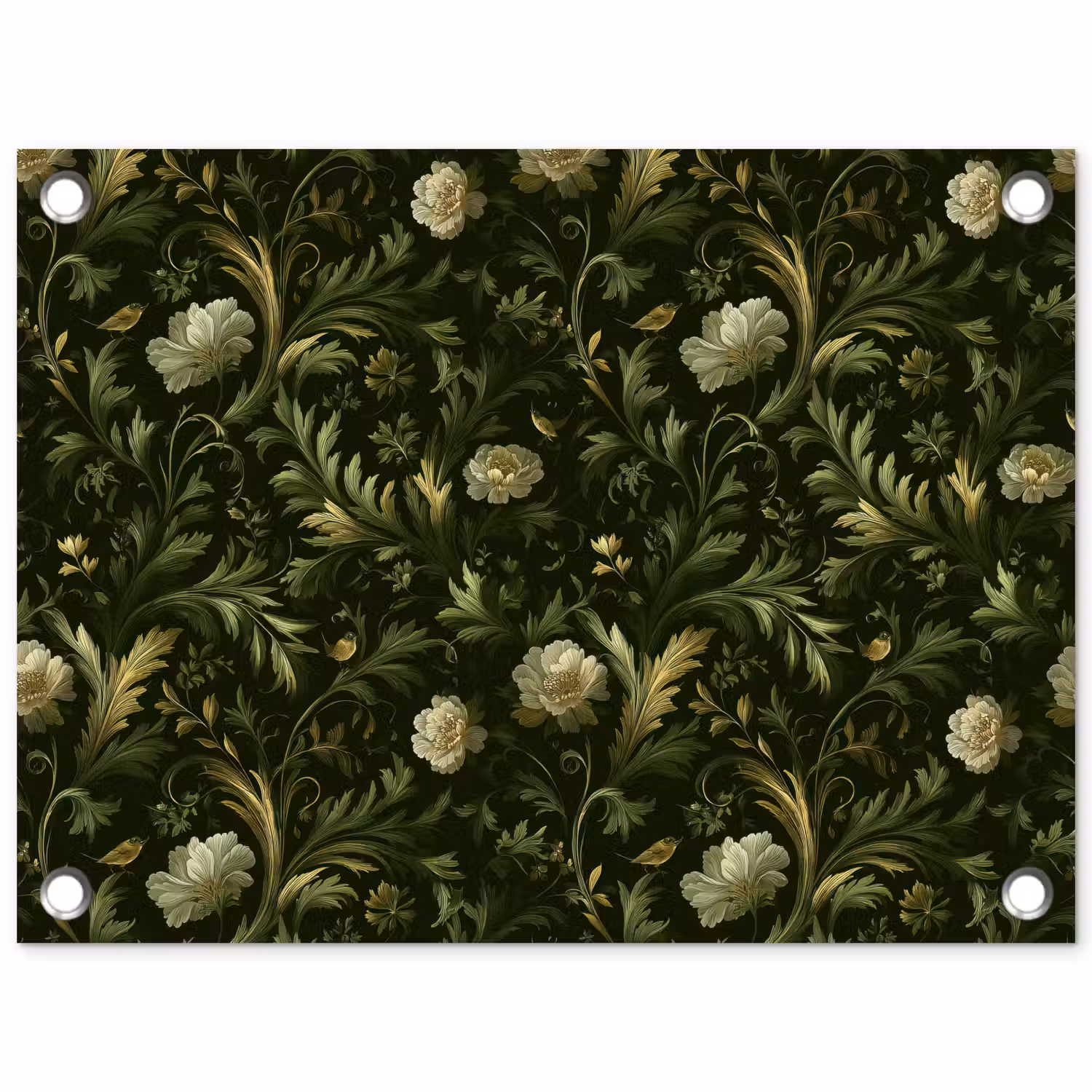 Botanisch - Naadloos - Bloemen tuinposter los doek klein 239 -3d