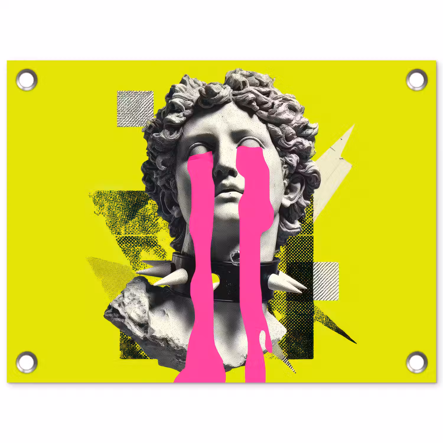 Buste - Verf - Geel tuinposter los doek klein -3d