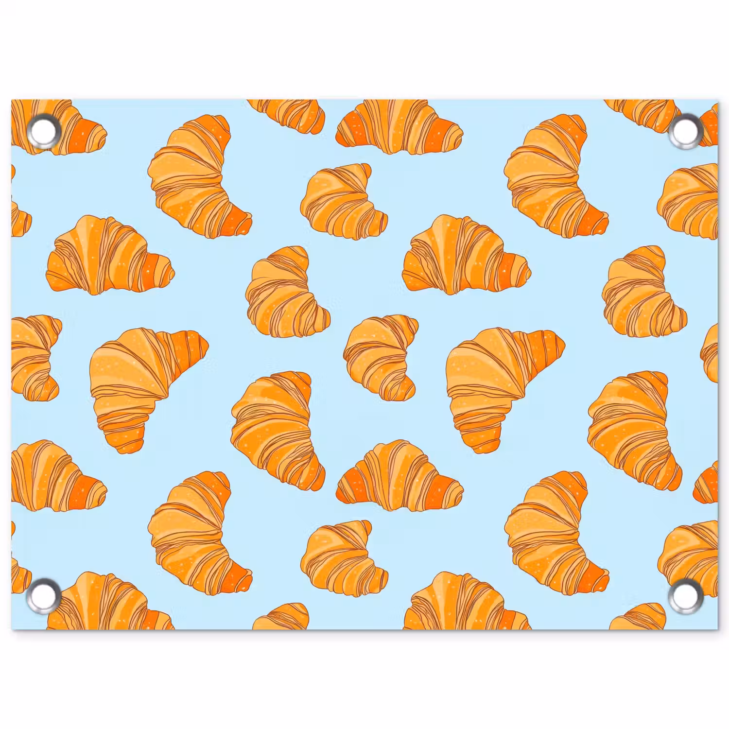 Croissant - Speels - Blauw tuinposter los doek klein 239 -3d