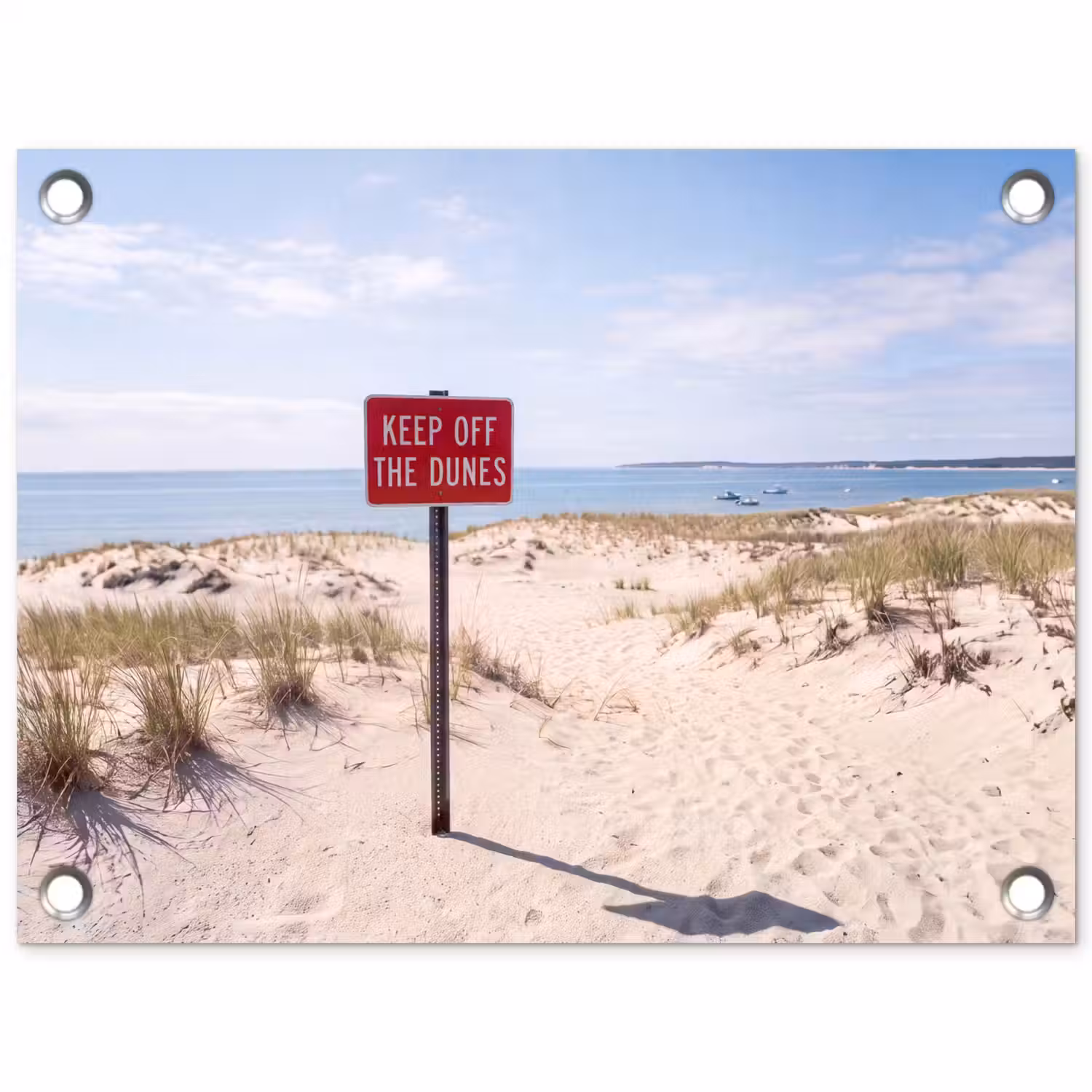Duin - Bord - Kust - Landschap - Rood tuinposter los doek klein -3d
