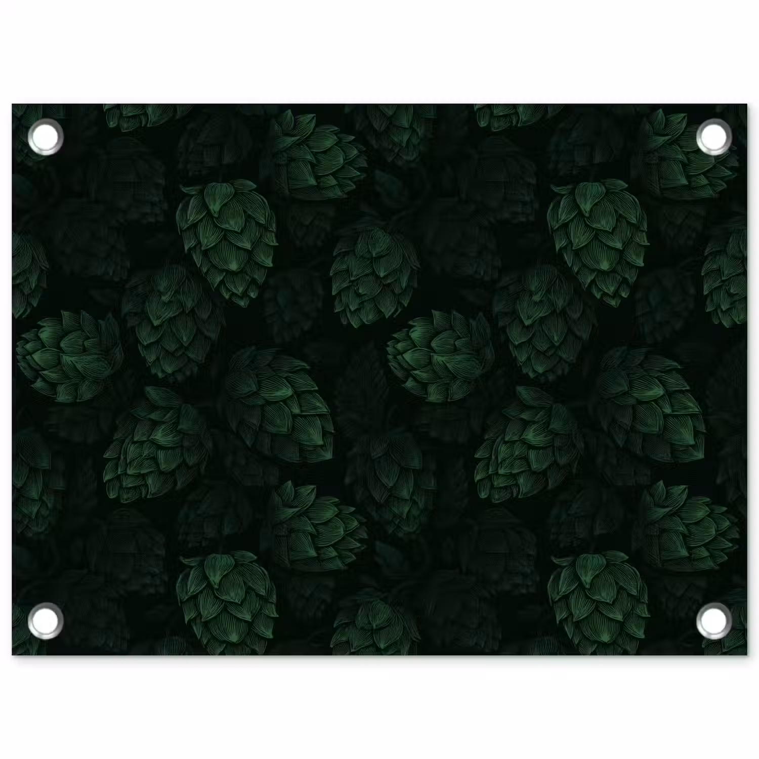 Donker - Groen - Hopbellen - Botanisch - Illustratie tuinposter los doek klein 239 -3d