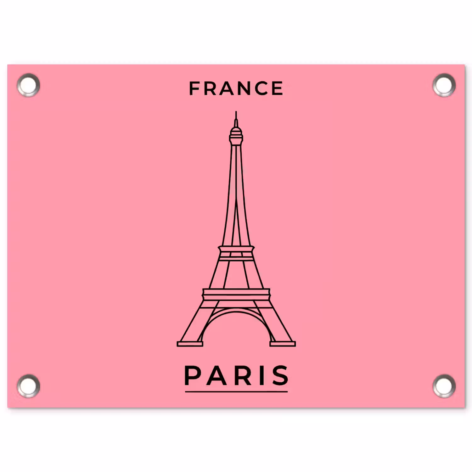 Eiffeltoren - Parijs - Architectuur - Minimalistisch - Roze tuinposter los doek klein -3d