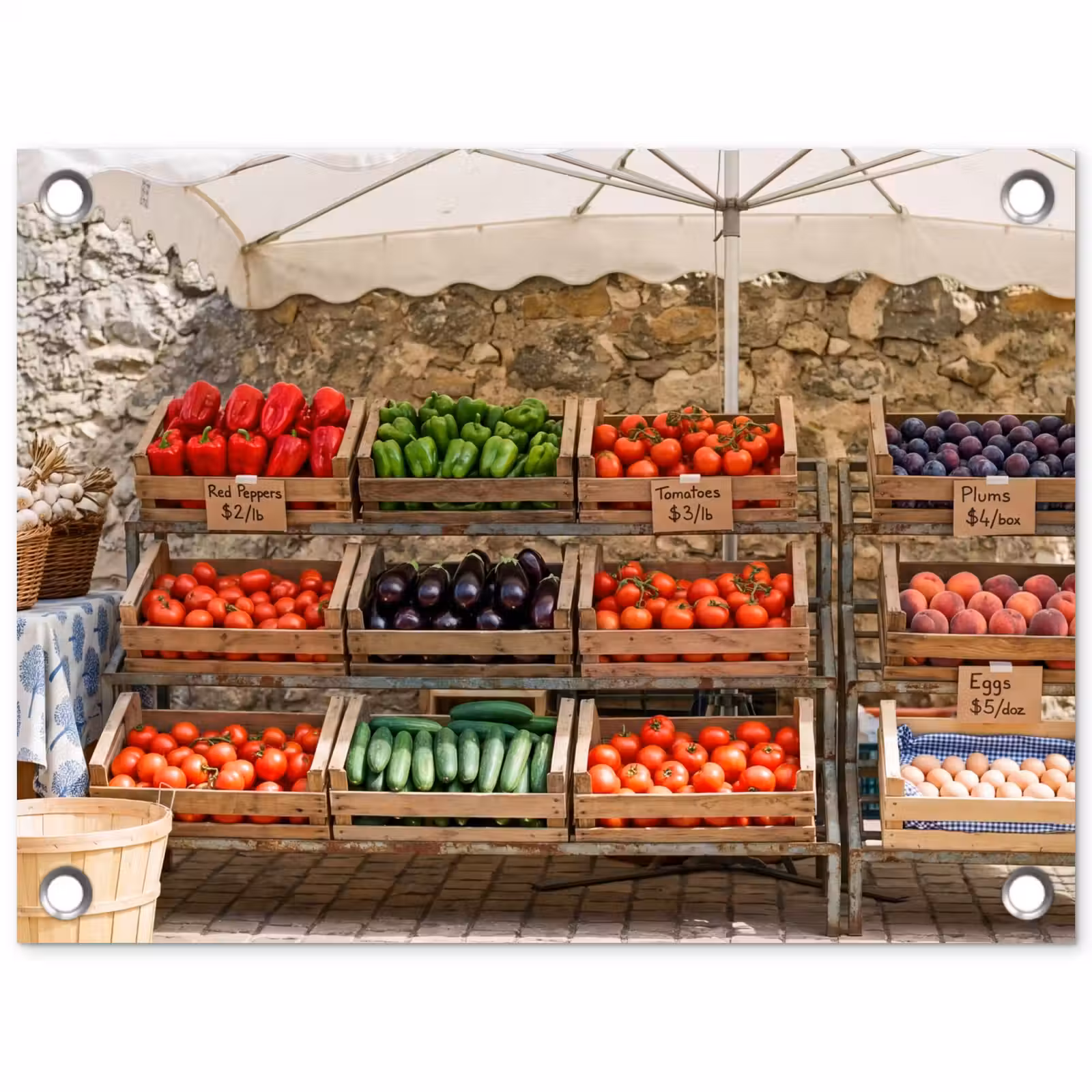 Gartenposter - Essen – Markt – Frisch - Eten - Markt - Vers tuinposter los doek klein