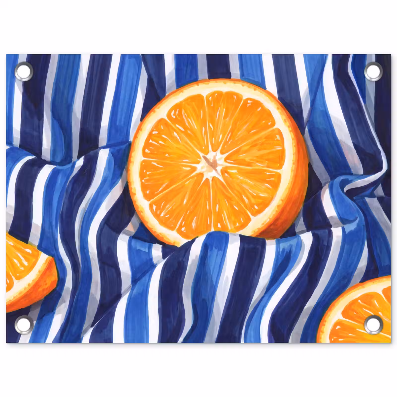 Gartenposter - Essen – Obst – Orange - Eten - Fruit - Oranje tuinposter los doek klein